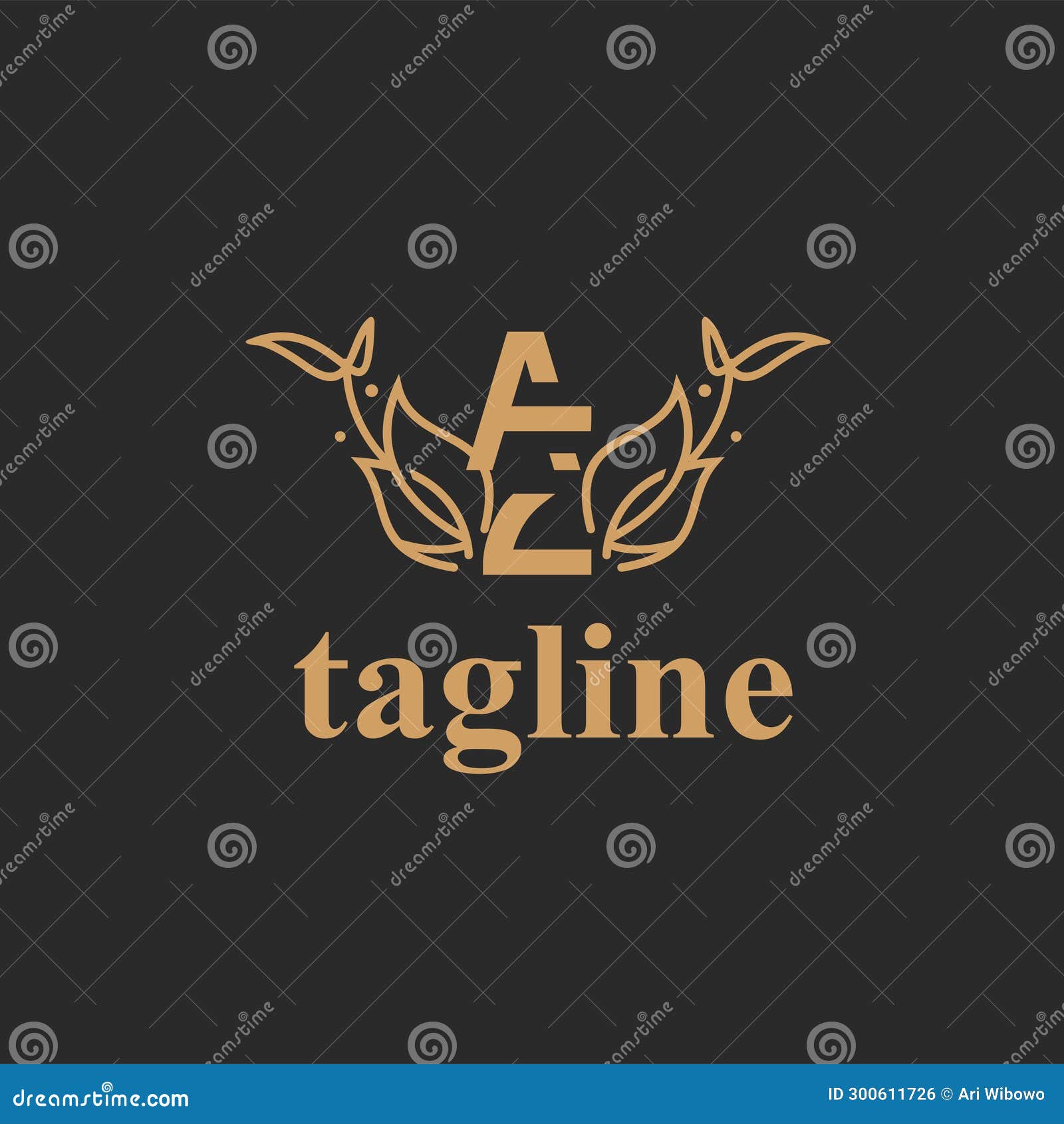 Logo Letters Az Simple with Plants and Flowers Stock Vector