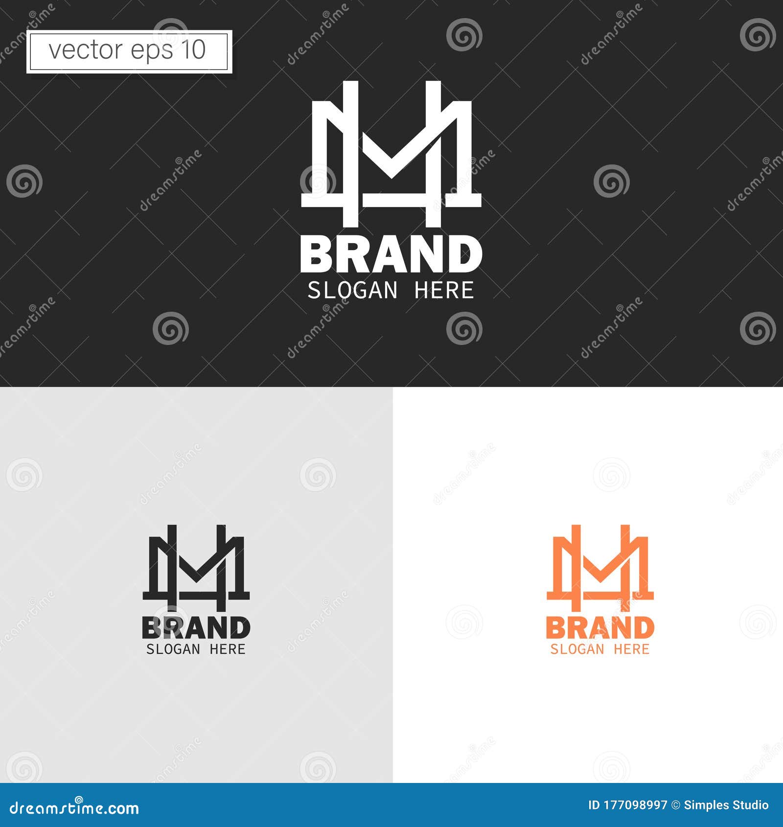 Initials Hm Or Mh Overlapping Letters Logo Design Stock Vector Illustration Of Abstract Capital 177098997