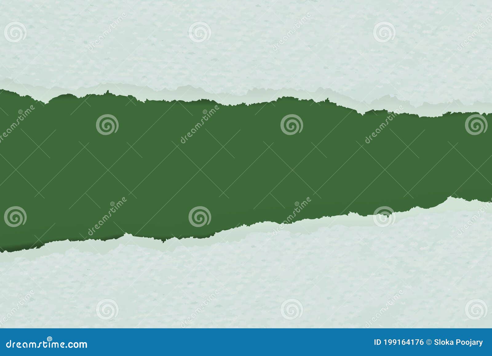 Torn Grunge Paper with Ripped Edge Background ,dark Green Colored Paper
