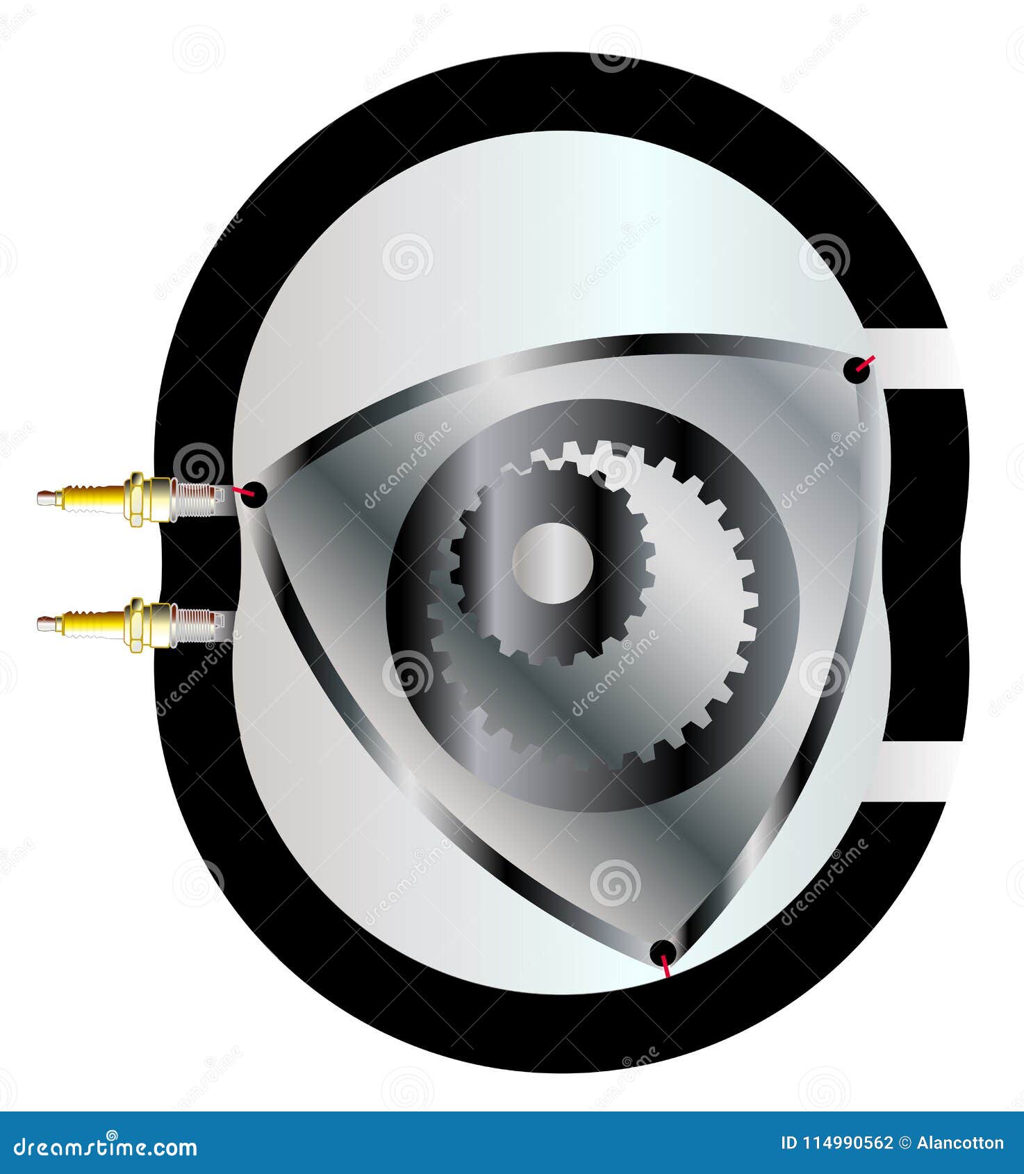 Isolated Rotary Engine Section Stock Vector Illustration of rotation
