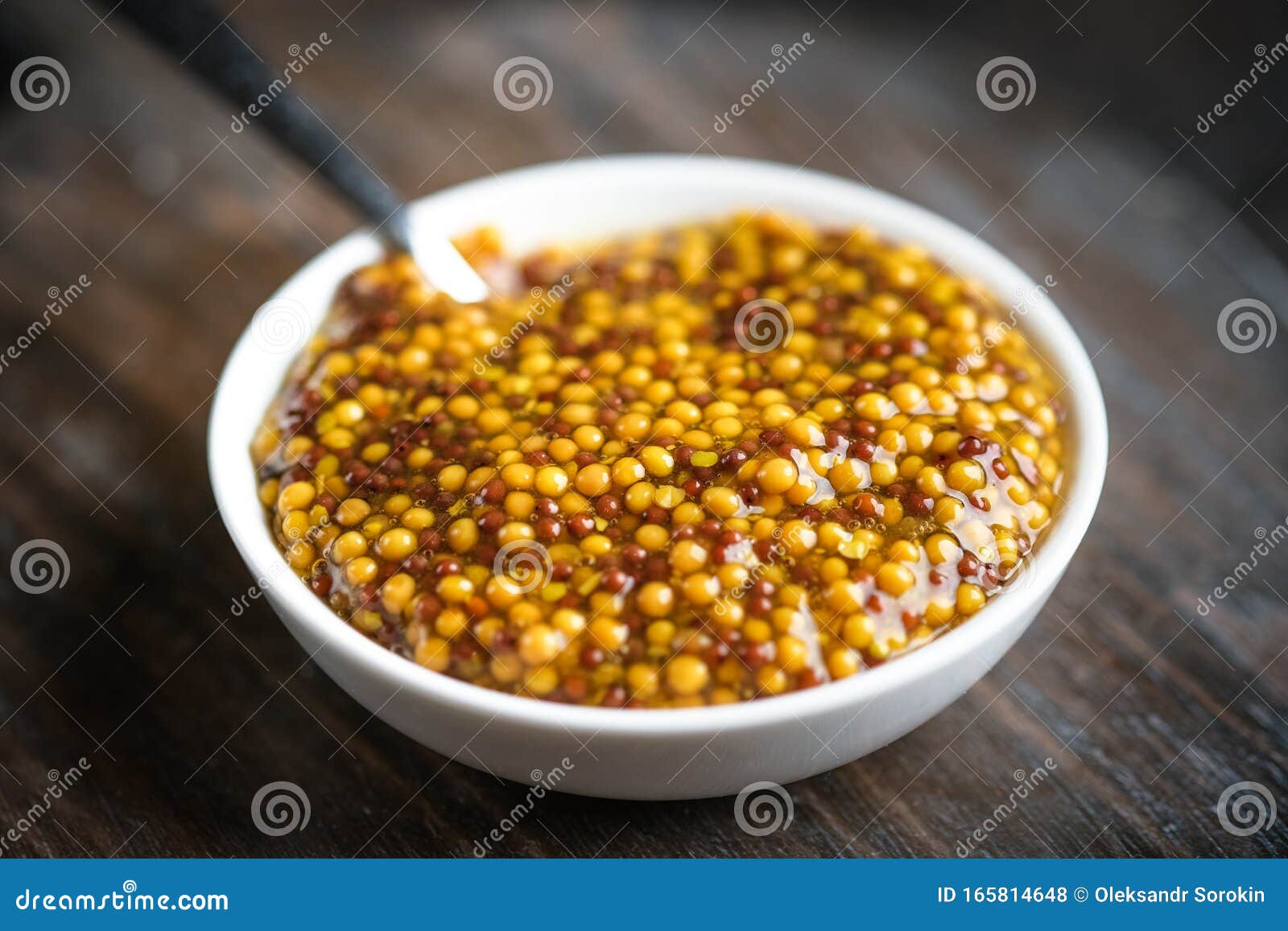 Basic Sauce Mustard in a Round Ceramic Dish Stock Photo Image of