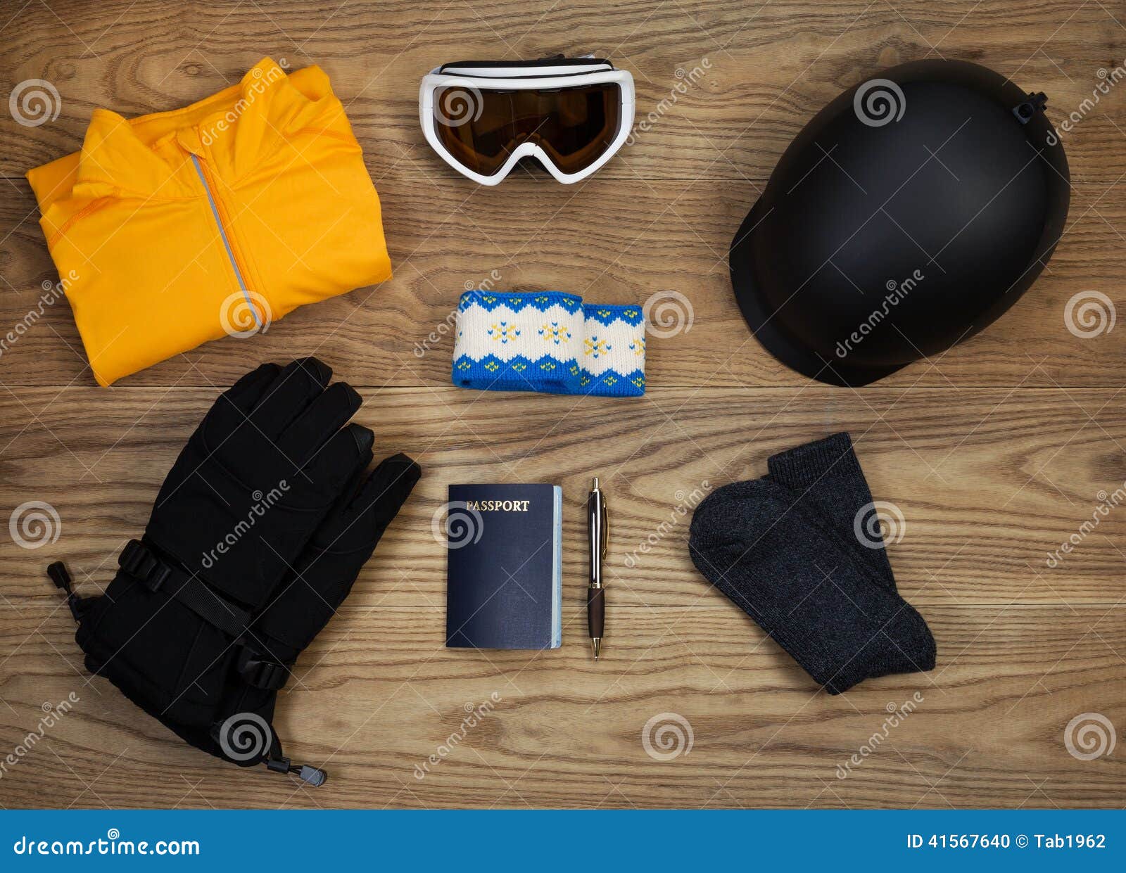 Basic Ski and Snow Board Accessories Stock Photo Image of view