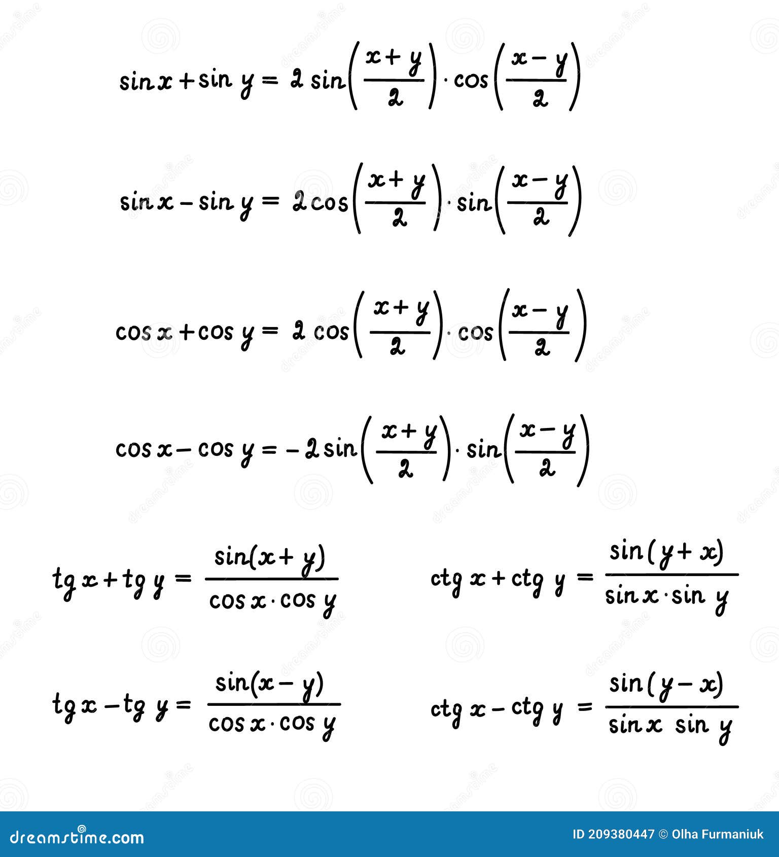 basic trigonometric identities.formulas for calculating sums and differences of angles.education, getting classes, school program