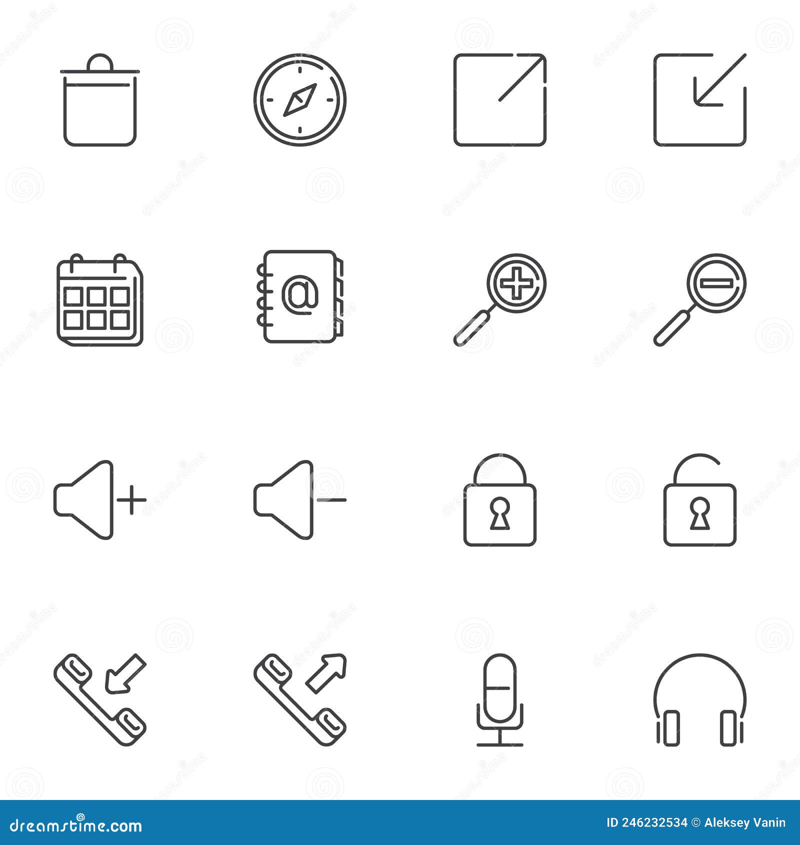 Basic Ui Line Icons Set Stock Vector Illustration Of Editable 246232534 Basic Ui Line Icons Set Stock Vector Illustration Of Editable 246232534