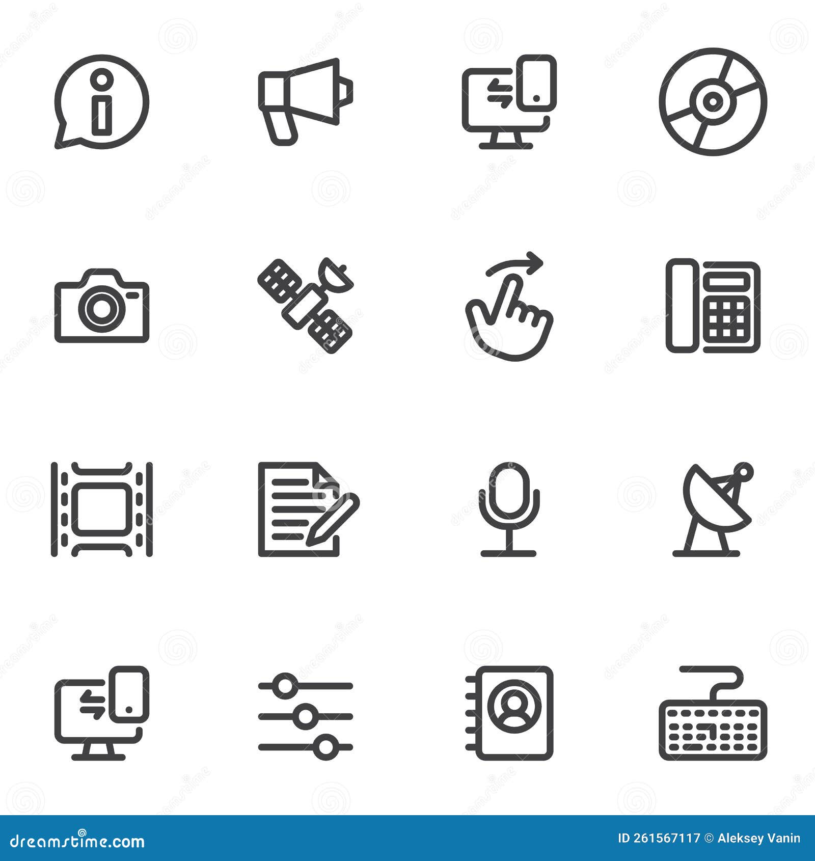Basic Ui Line Icons Set Stock Vector Illustration Of Disk 261567117 Basic Ui Line Icons Set Stock Vector Illustration Of Disk 261567117