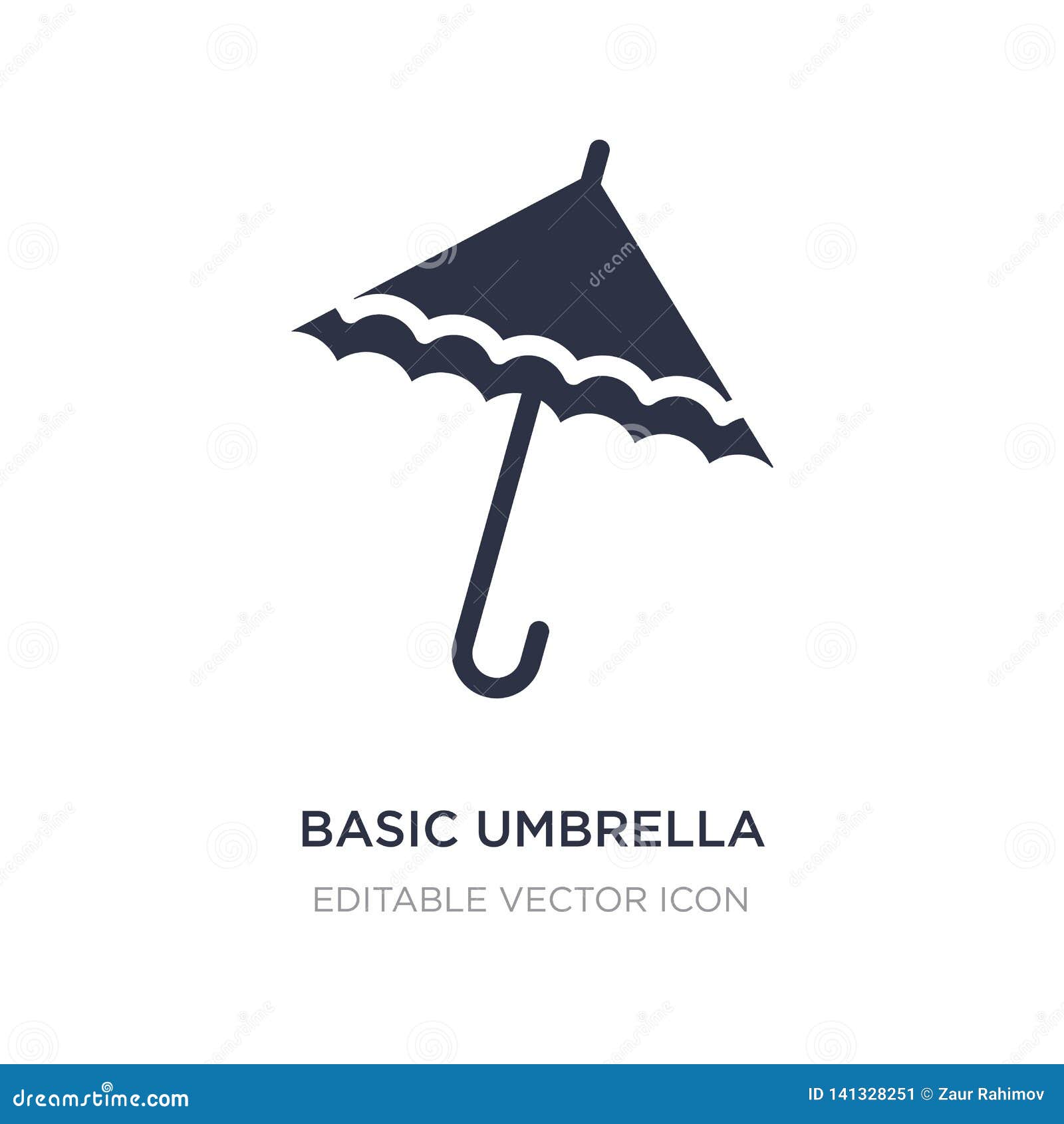 Basic Umbrella Icon On White Background. Simple Element Illustration