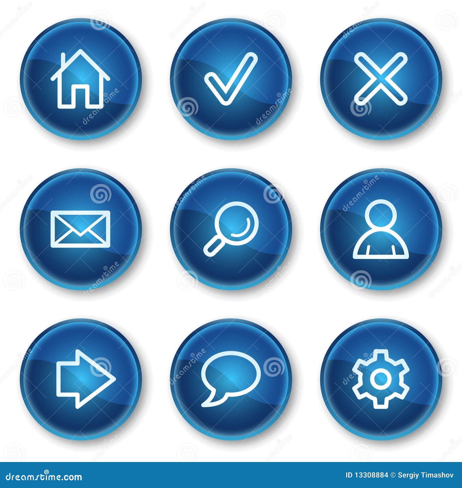Basic Web Icons, Blue Circle Buttons Stock Images Image 13308884