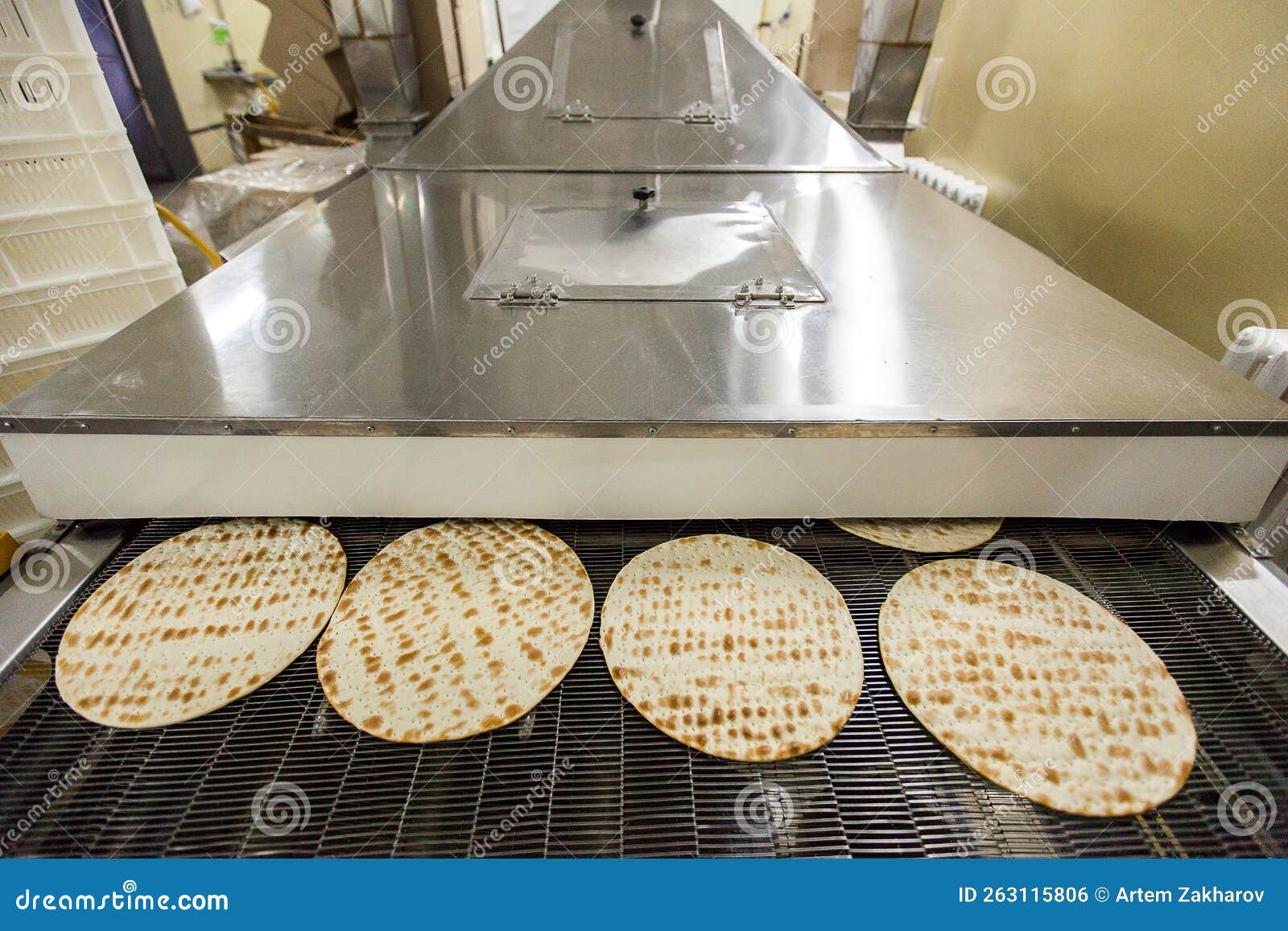 Basics of a Pizza in the Factory. Stock Photo Image of white, factory