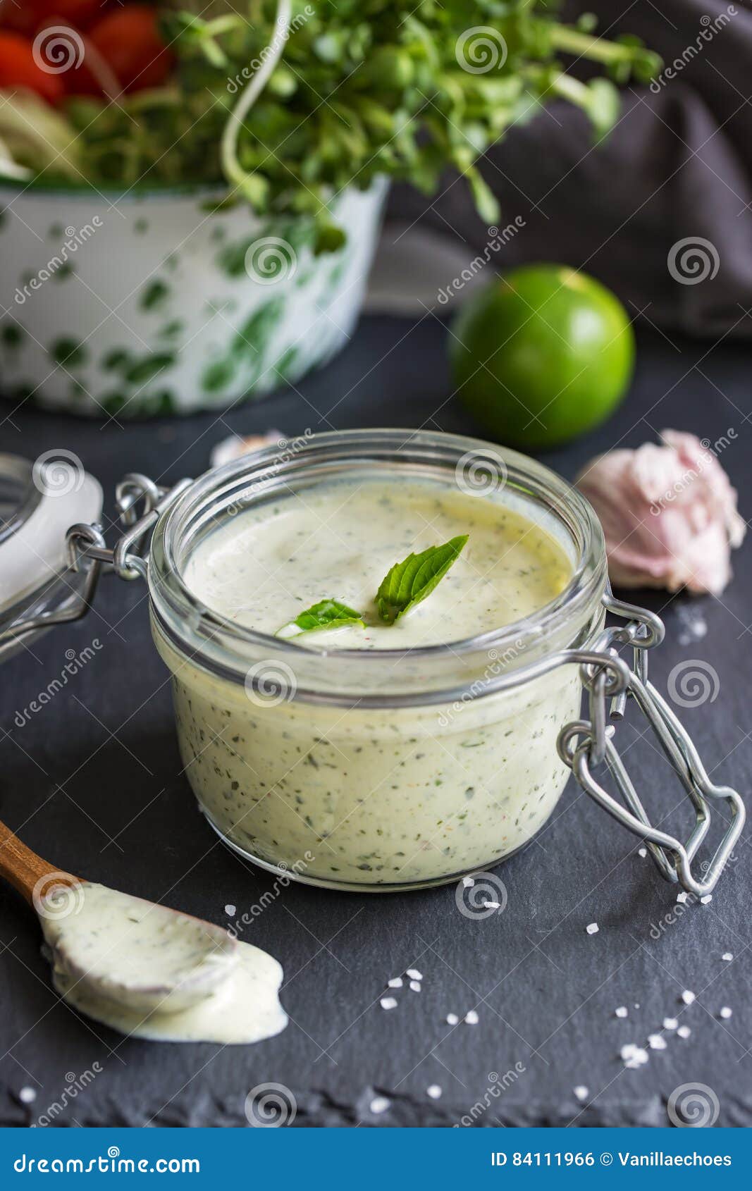 Basil dressing stock photo. Image of healthy, basil, blend 84111966