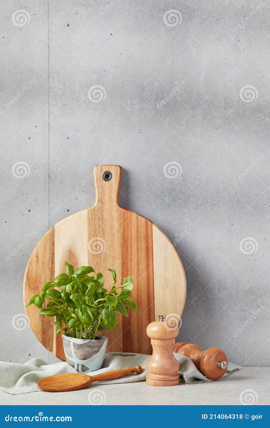 Basil and Kitchen Equipment Stock Photo Image of domestic, cooking