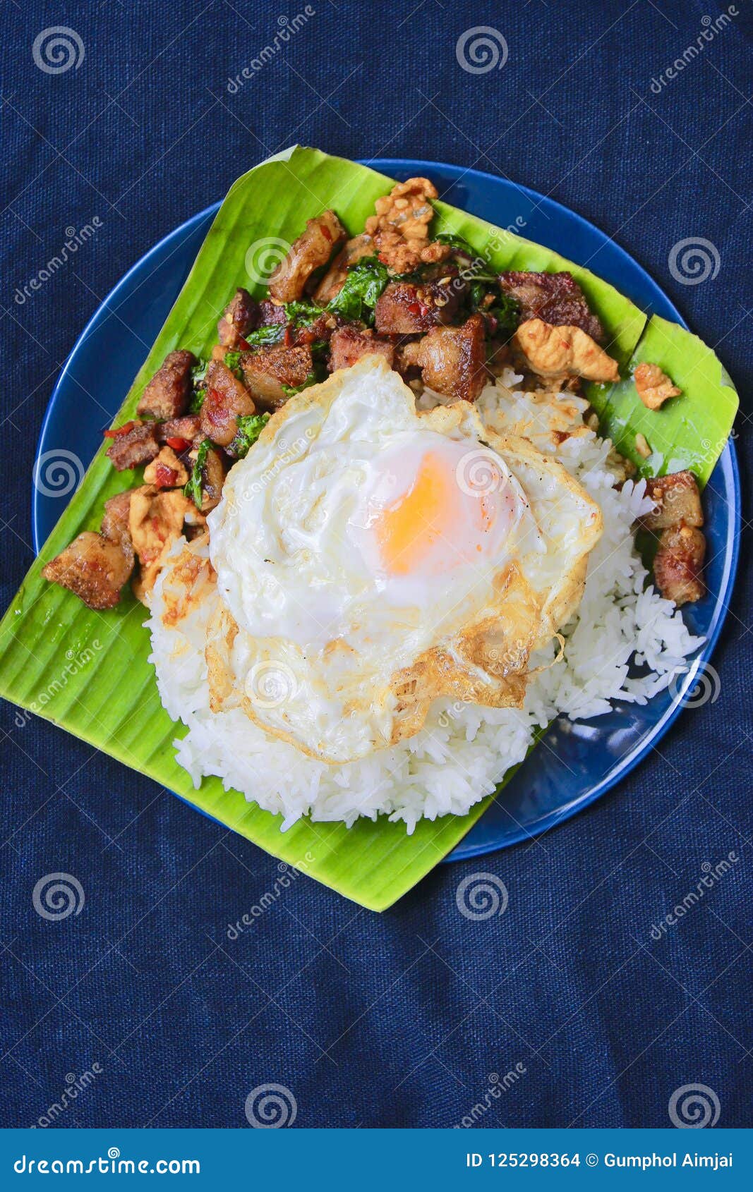 Basil Pork with Egg stock photo. Image of asian, dish 125298364
