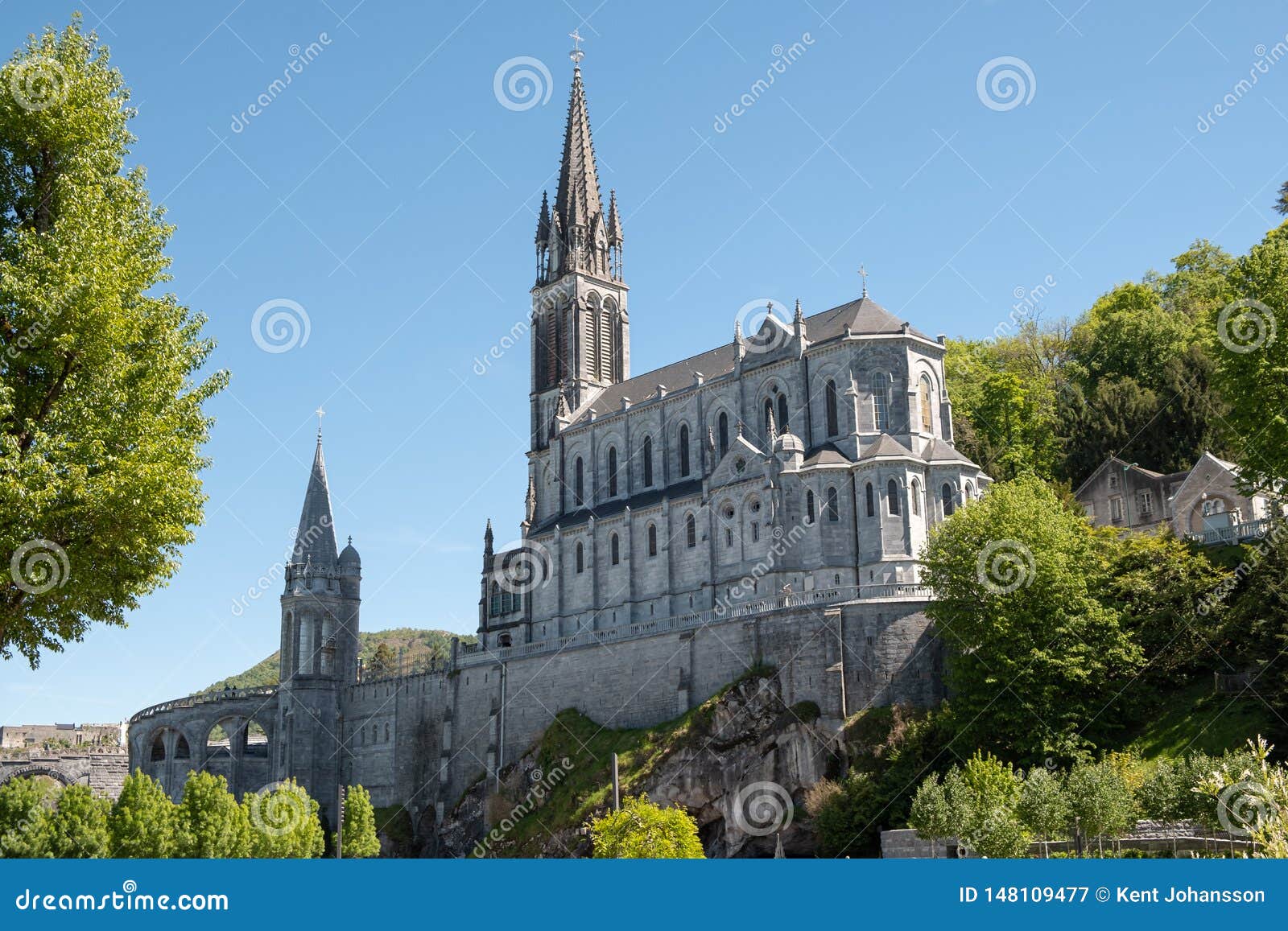 Upper Basilica - Lourdes France Stock Image - Image of pilgrimage ...