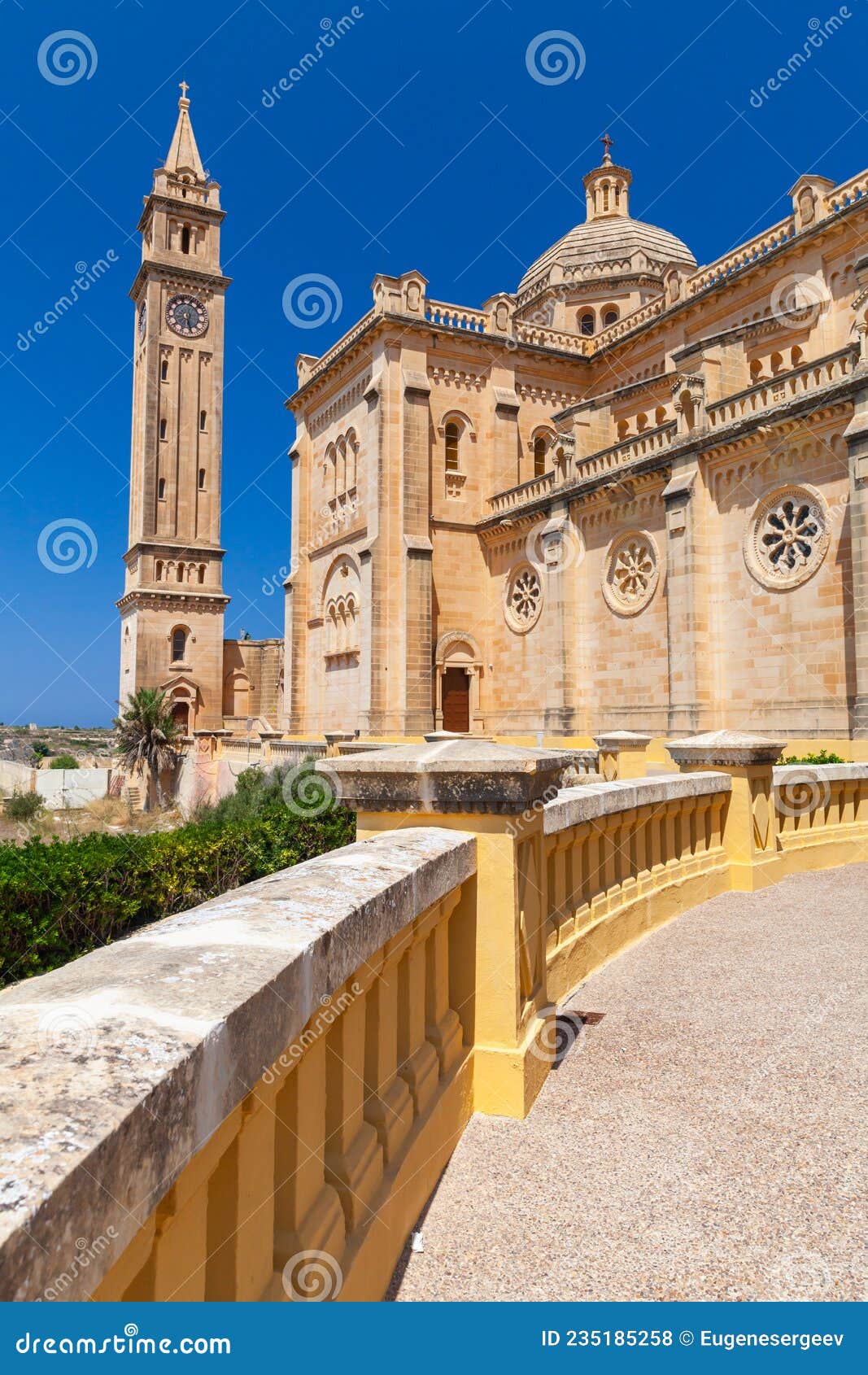 Basilica of the National Shrine of the Blessed Virgin of Ta Pinu, Malta. The Basilica of the National Shrine of the Blessed Virgin of Ta Pinu on a sunny day. It is a Roman Catholic minor basilica and national shrine located on the island of Gozo, Malta