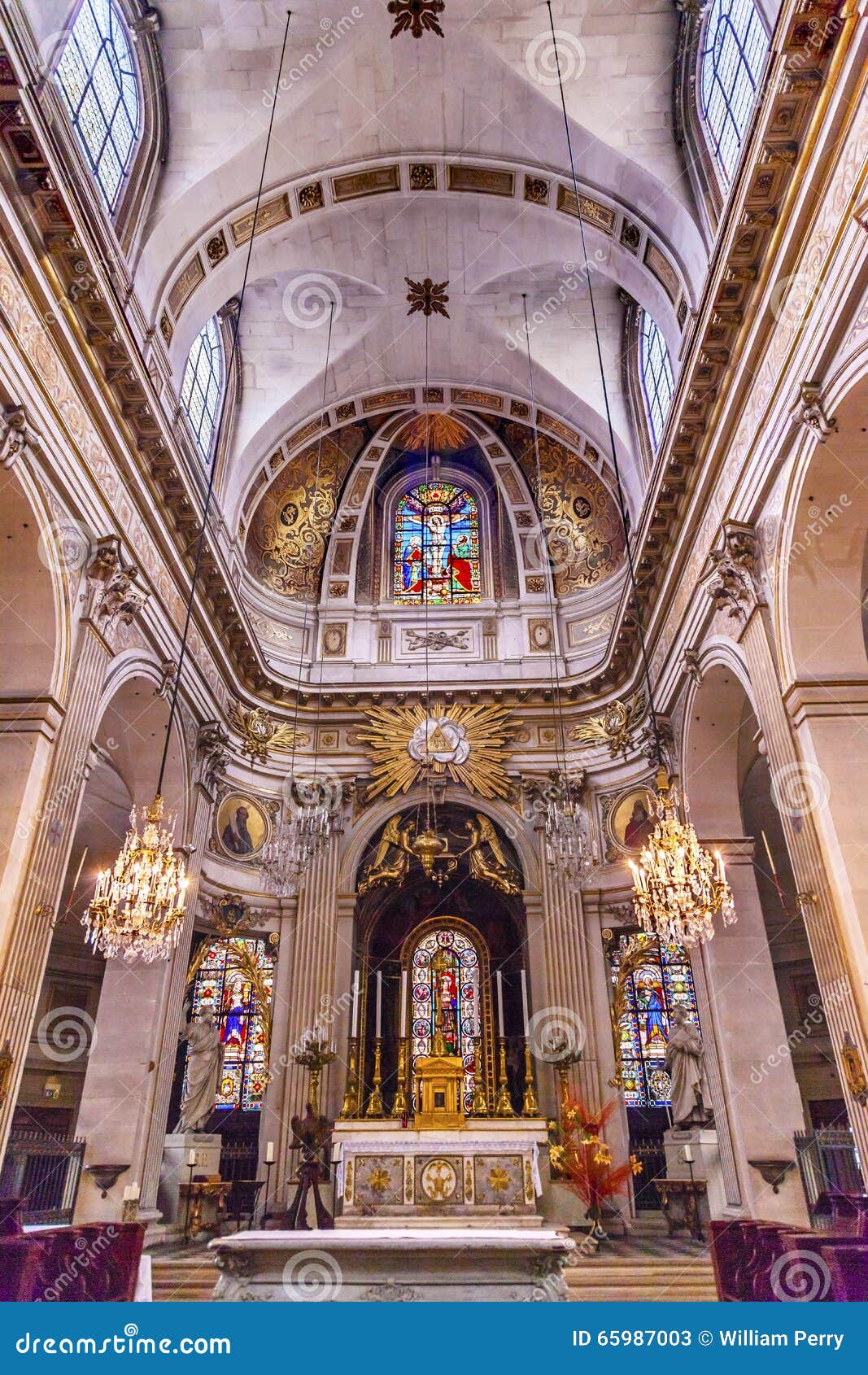 Basilica Stained Glass Saint Louis En L&#39;ile Church Paris France Stock Image - Image of ...