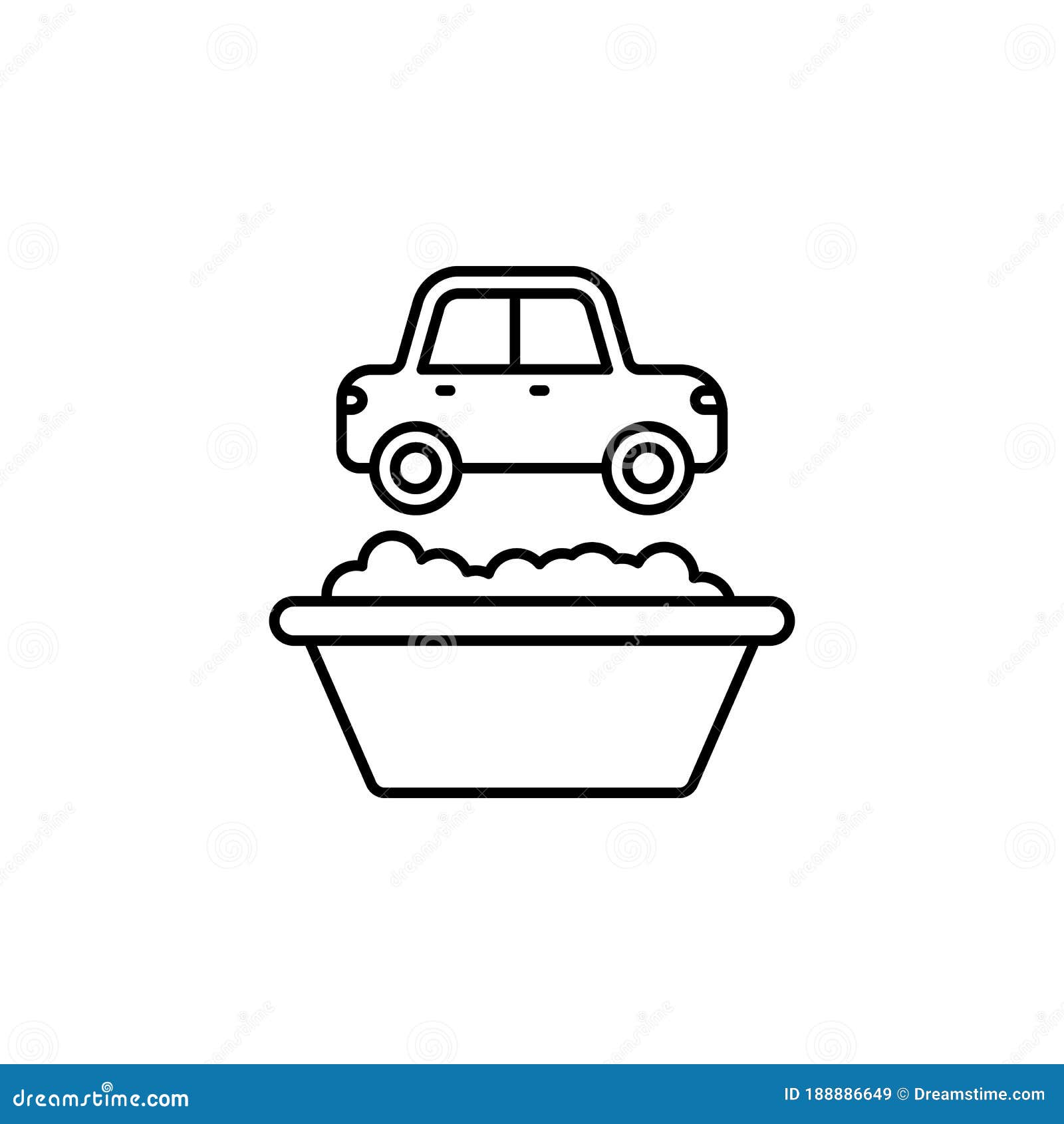 Basin Car Carwash Icon. Element of Car Wash Thin Line Icon Stock Illustration Illustration of