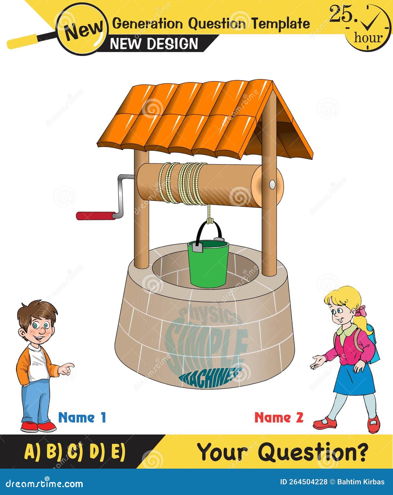 Physics, Well, Simple Machines, Next Generation Question Template Stock