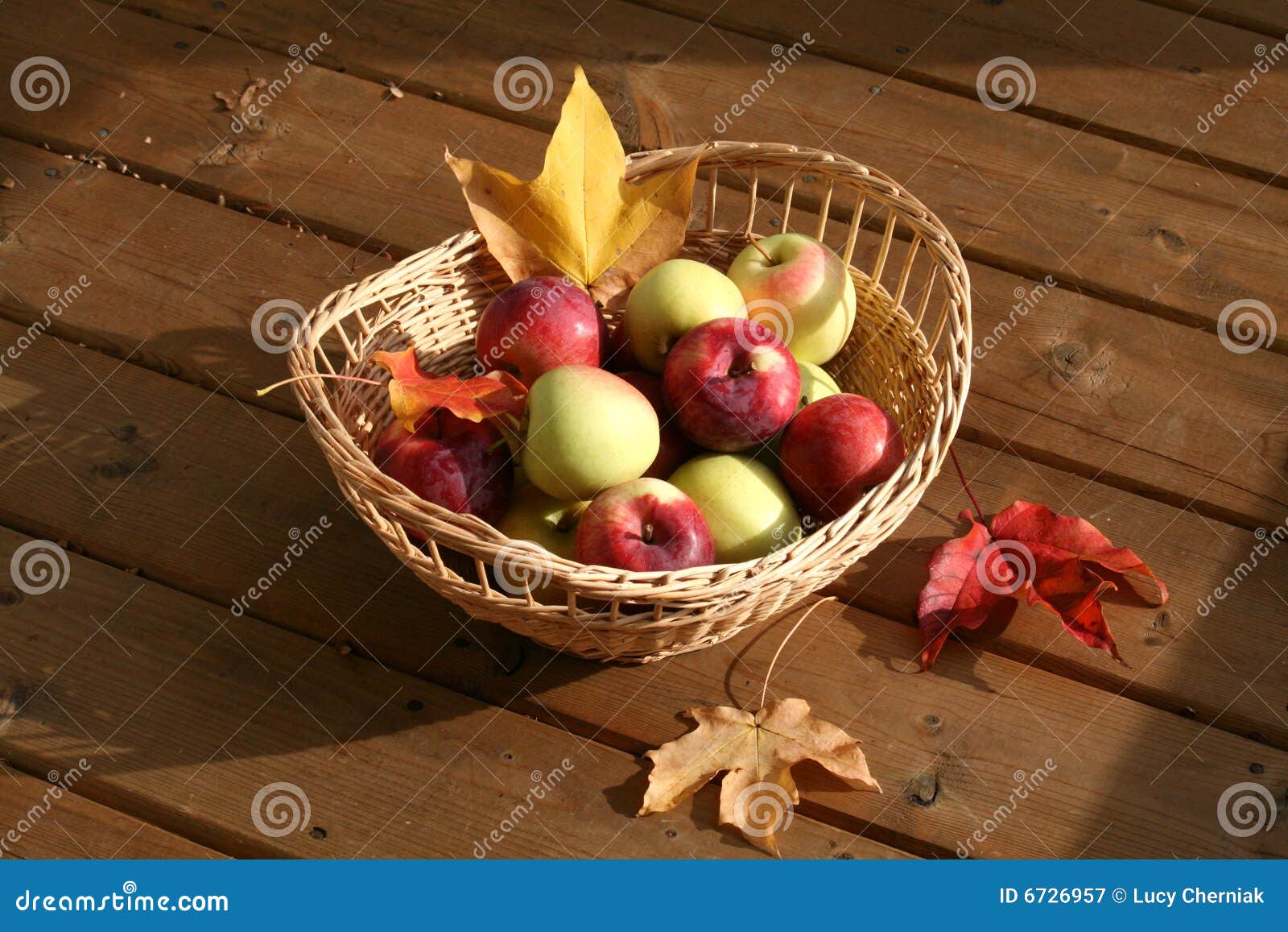 Basket with Apples stock image. Image of nature, green 6726957