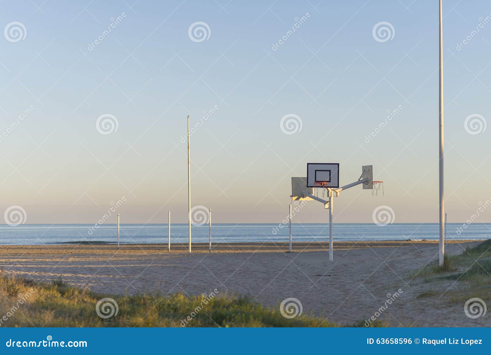 Basket on the beach. stock photo. Image of basket, basketball 63658596