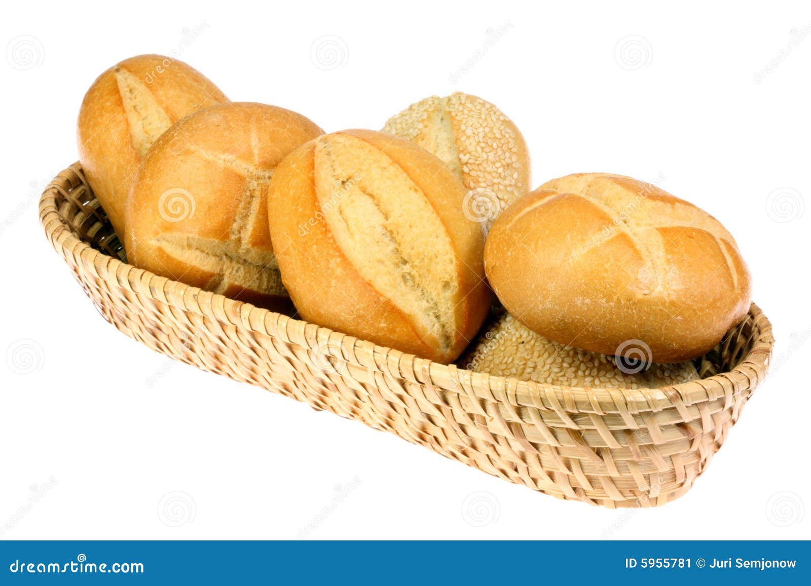 Basket of bread rolls stock image. Image of basket, meal 5955781