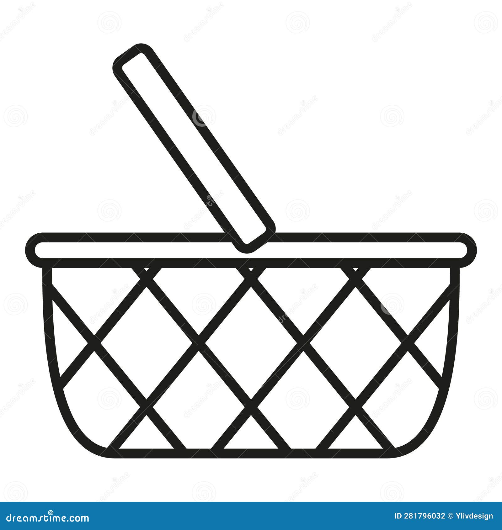 Basket Container Icon Outline Vector. Picnic Wicker Stock Vector