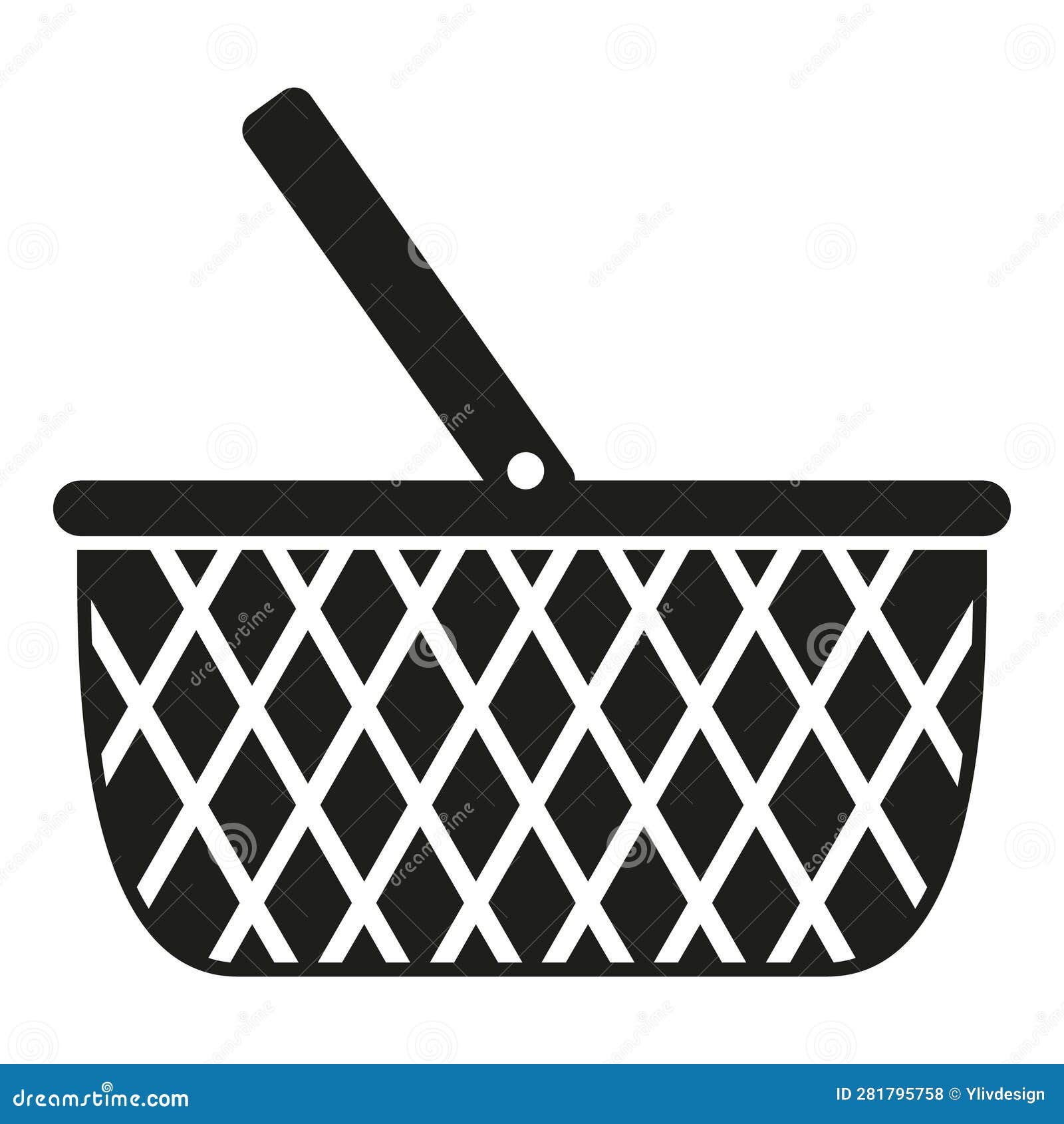 Basket Container Icon Simple Vector. Picnic Wicker Stock Vector