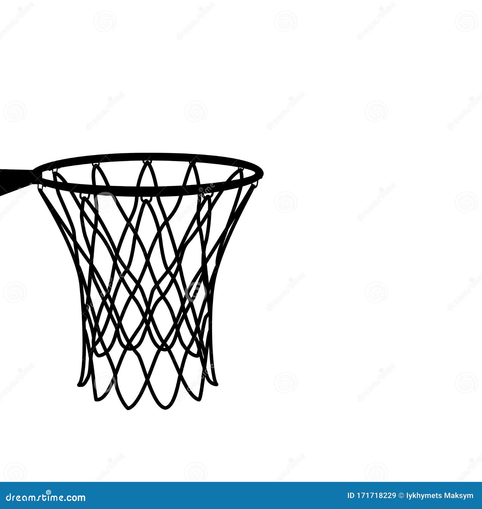 Ilustración de vector de canasta de baloncesto aro de baloncesto y red  aislado sobre fondo blanco