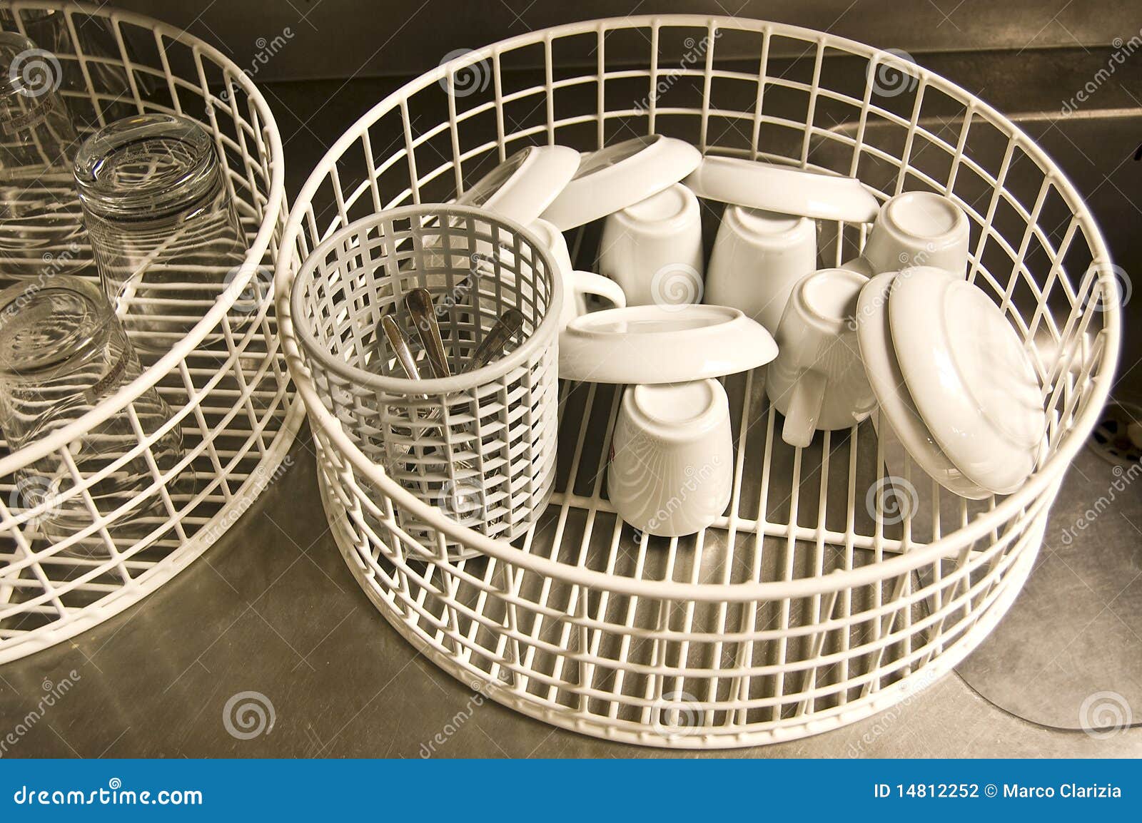 Basket of a dishwasher stock photo. Image of clean, glass 14812252