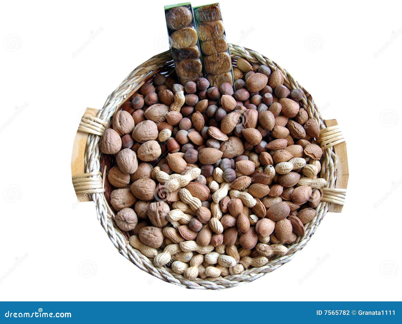 Basket of dried fruits stock photo. Image of isolated 7565782