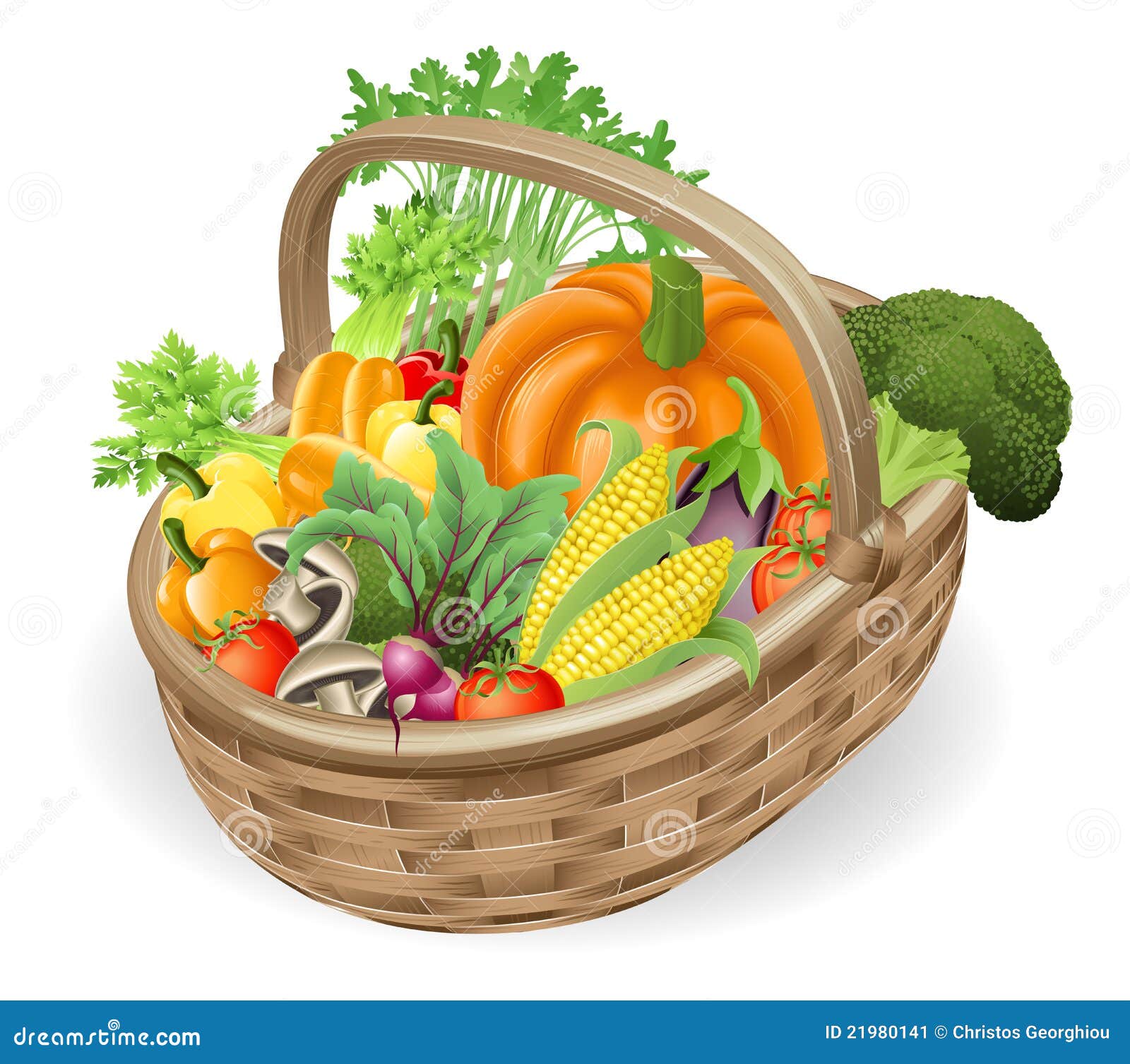 basket fresh vegetables