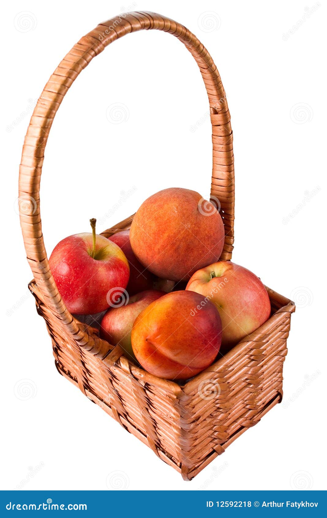 Basket with fruits. stock photo. Image of peach, crop 12592218