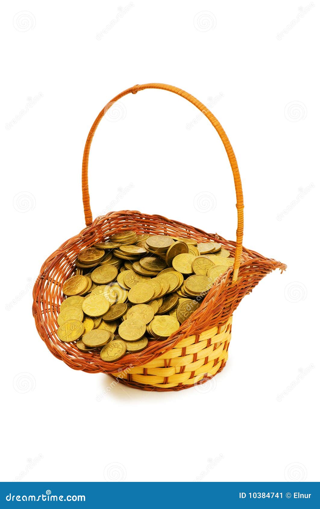 Basket Full of Coins Isolated Stock Image Image of dollar, buying