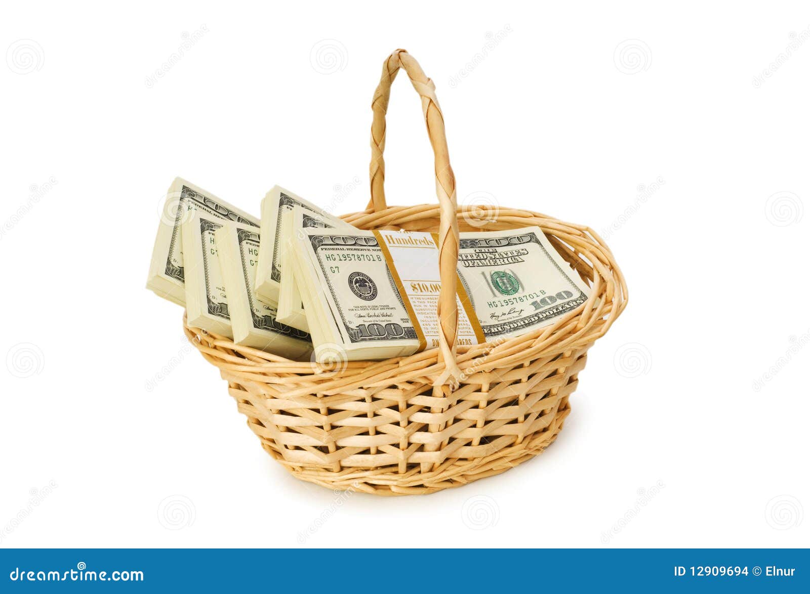 Basket Full of Dollars Isolated Stock Photo Image of commercial