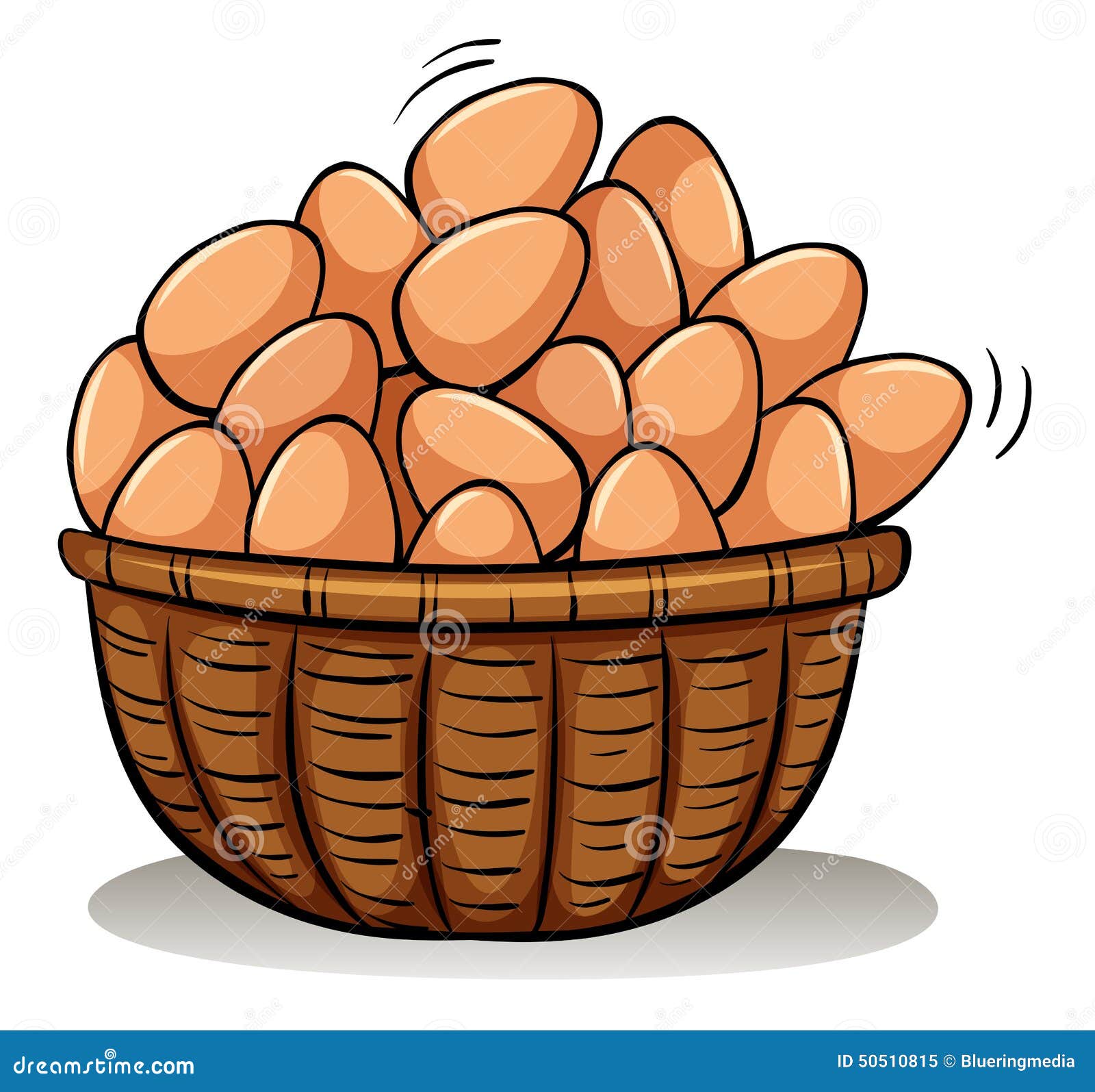 A basket full of eggs stock vector. Illustration of rounded 50510815