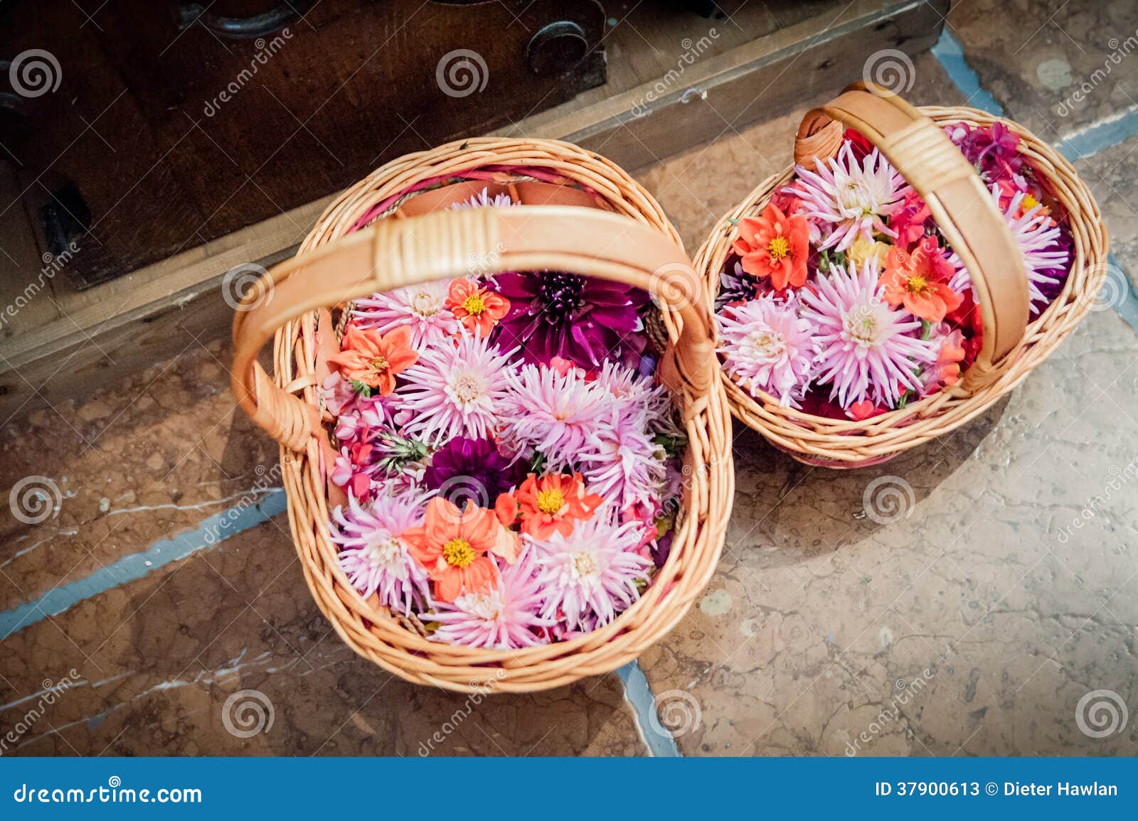 Basket Full of Flower Blossoms Stock Image Image of colorful, wedding