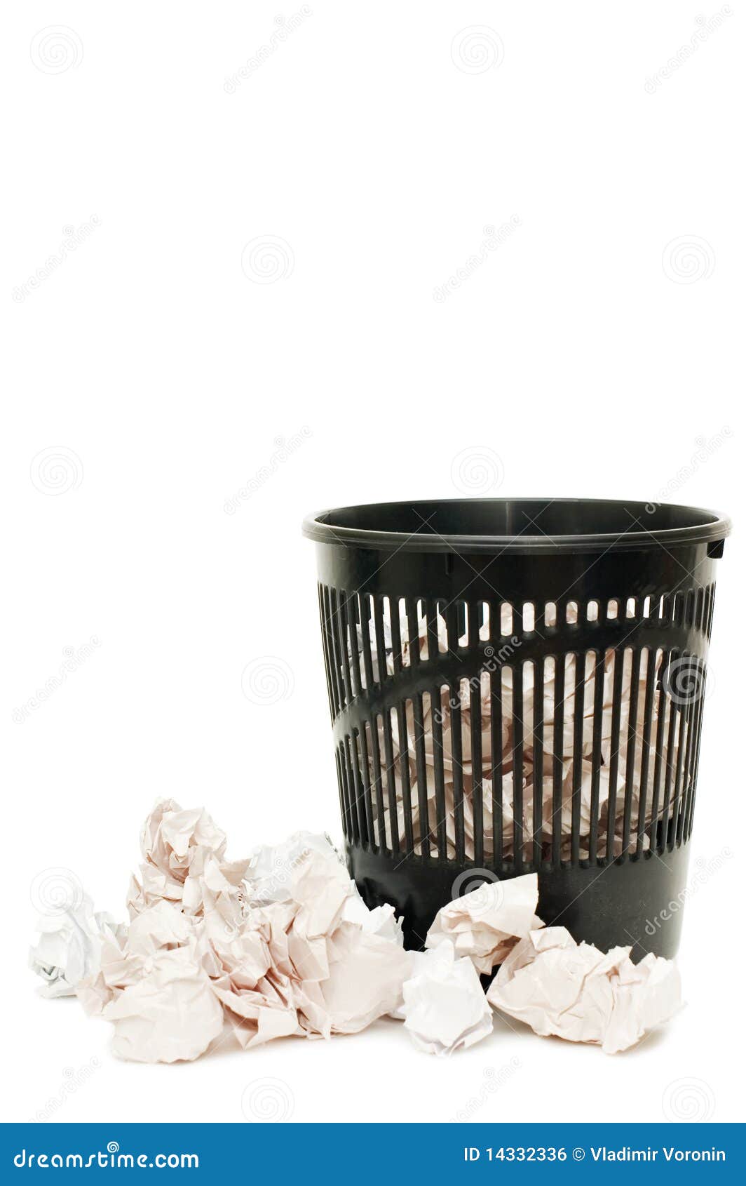 Basket for garbage isolated on the white background
