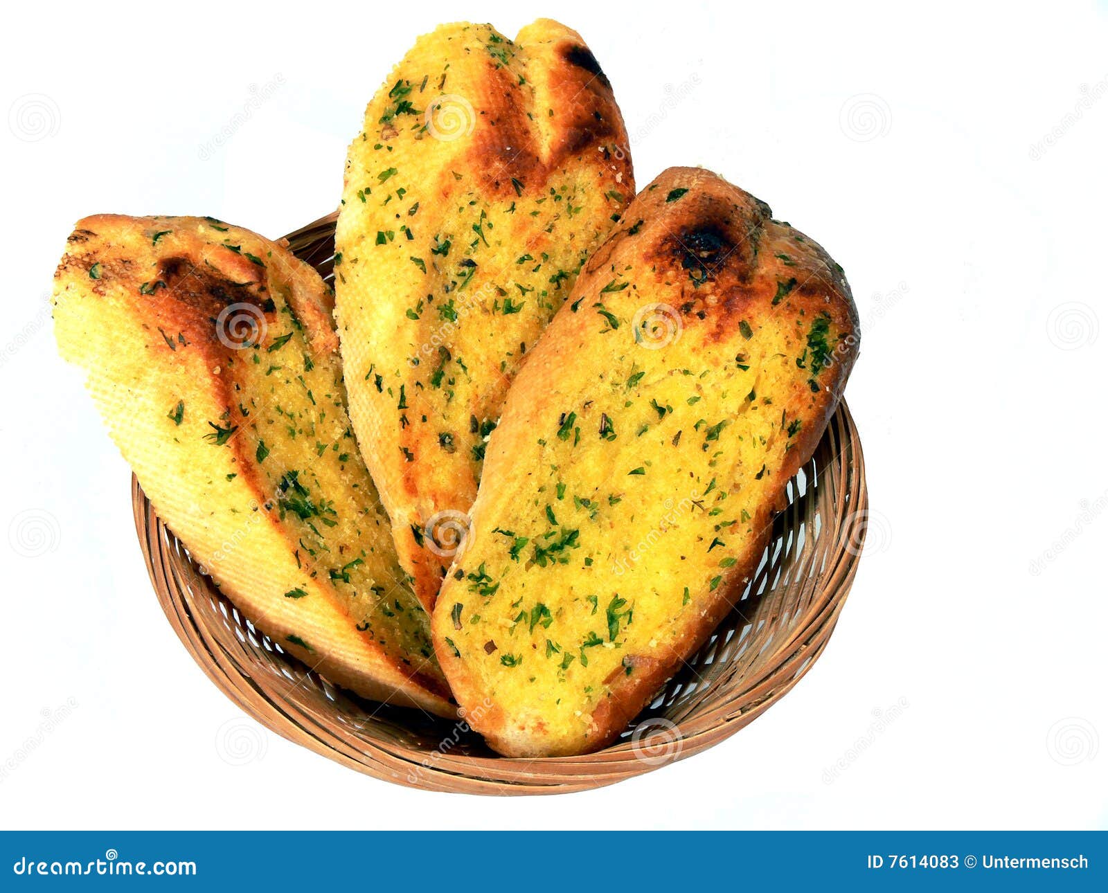 Garlic Bread Compound Butter Herb Baguette Thyme Rosemary Coriander Oregano RoyaltyFree Stock