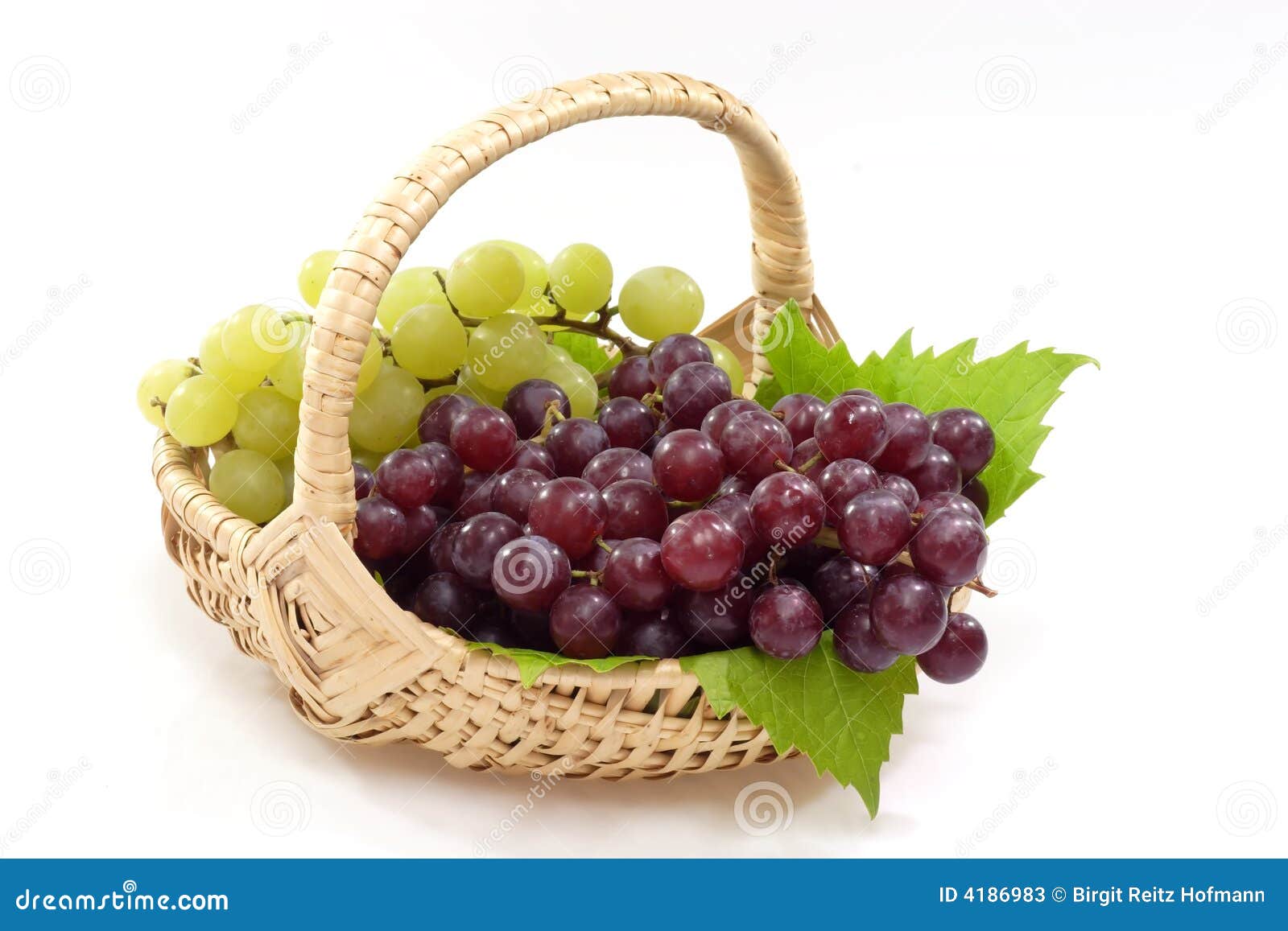 Basket with Grapes stock image. Image of bitten, grapes 4186983