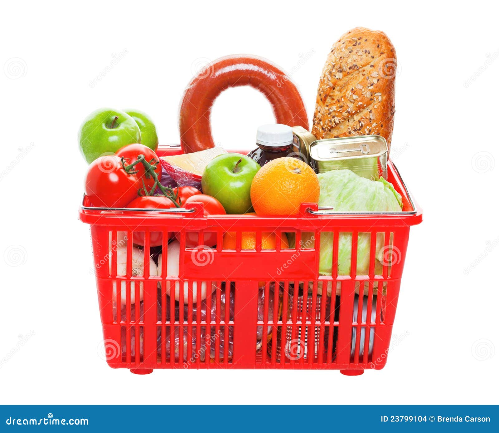 Basket of Groceries stock photo. Image of grain, isolated 23799104