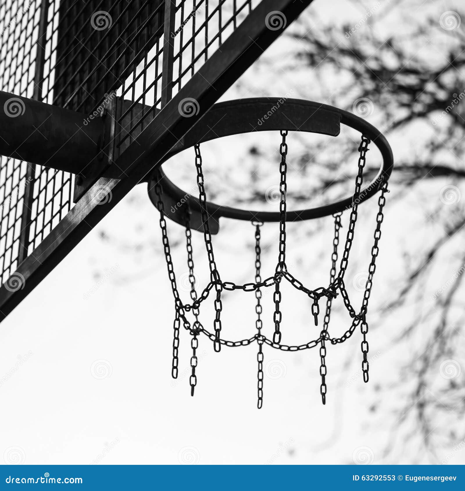 Basket Made of Chains for Basketball Playing Stock Image - Image of ...