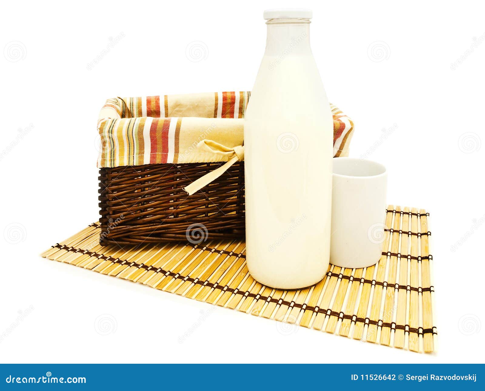 Basket and milk stock photo. Image of design, organic 11526642