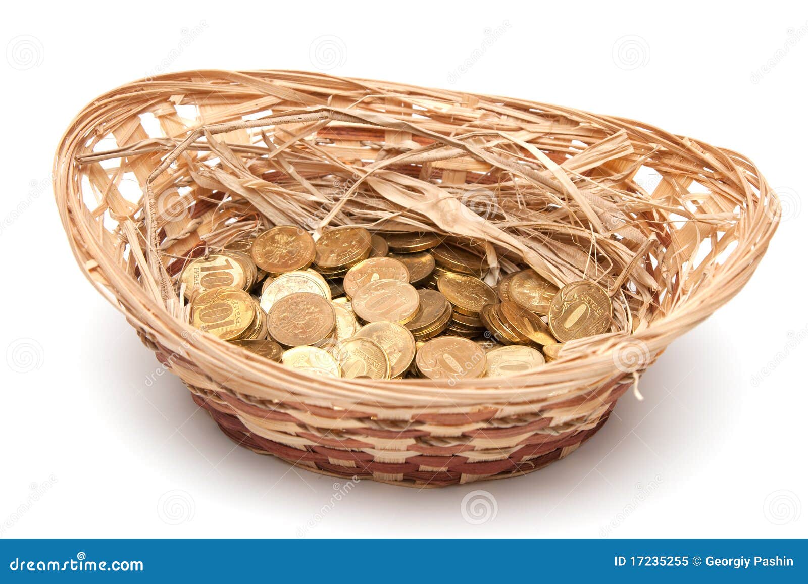 Basket with money stock image. Image of money, thailand 17235255