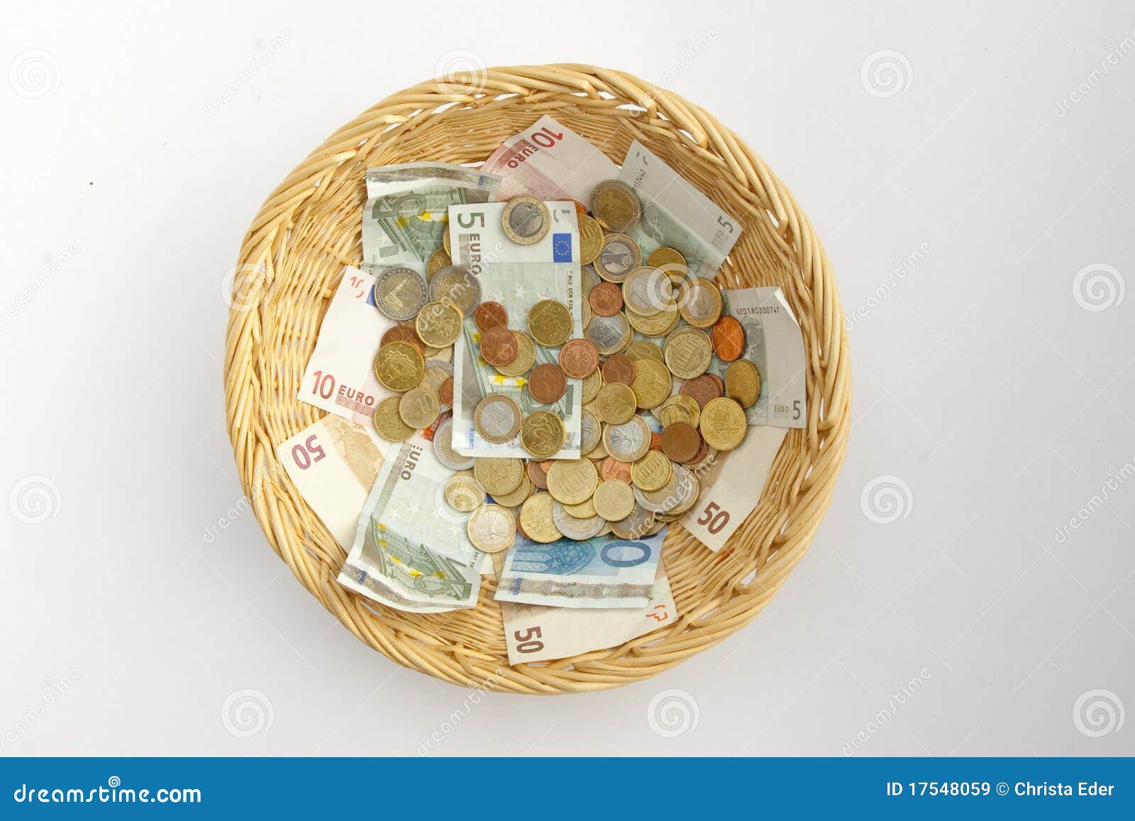 Basket with money stock image. Image of coins, donate 17548059
