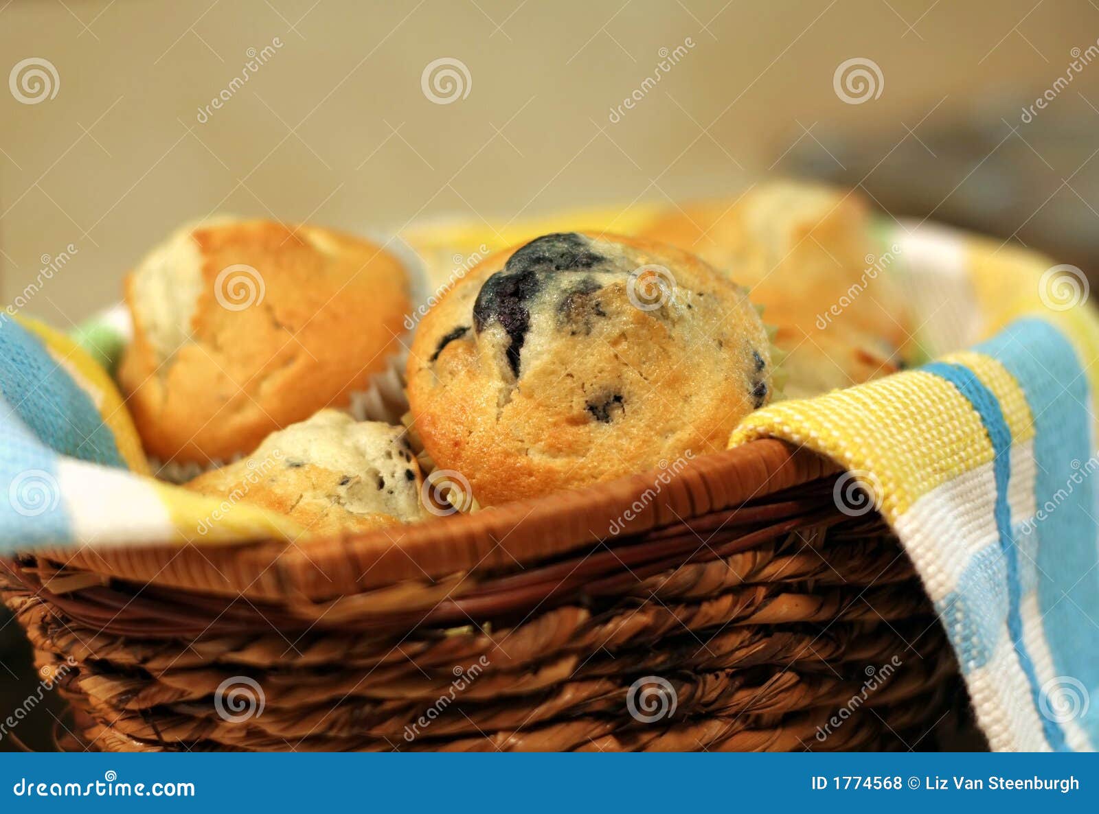 Basket of Muffins stock photo. Image of basket, baked 1774568