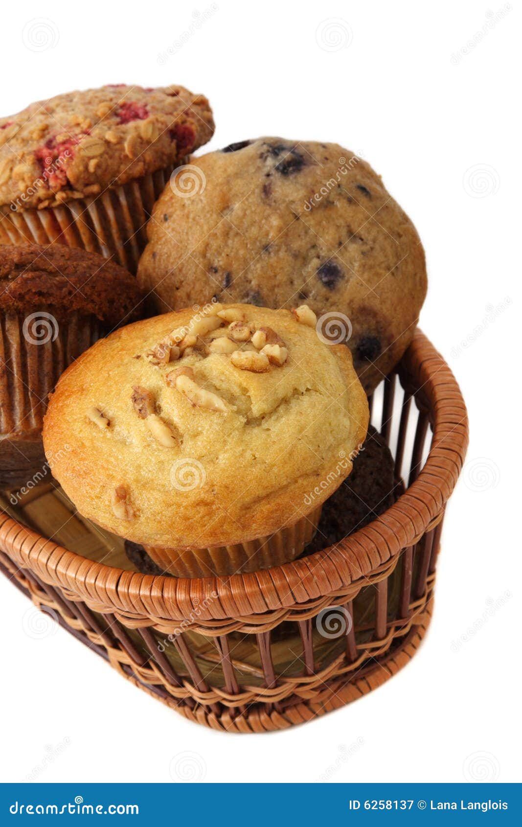 Basket of muffins stock image. Image of food, basket, healthy 6258137
