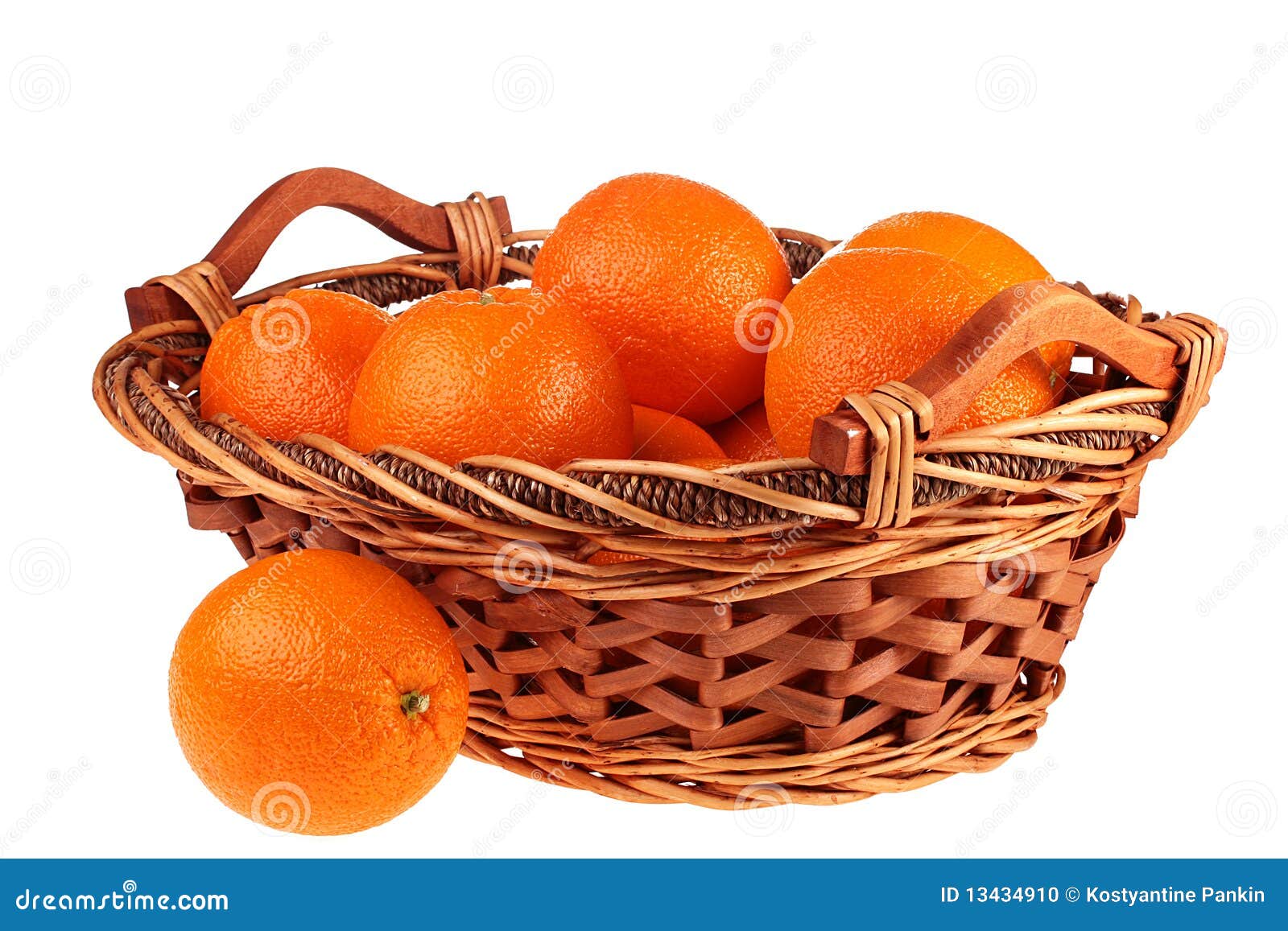 Basket with oranges stock photo. Image of container, straw 13434910