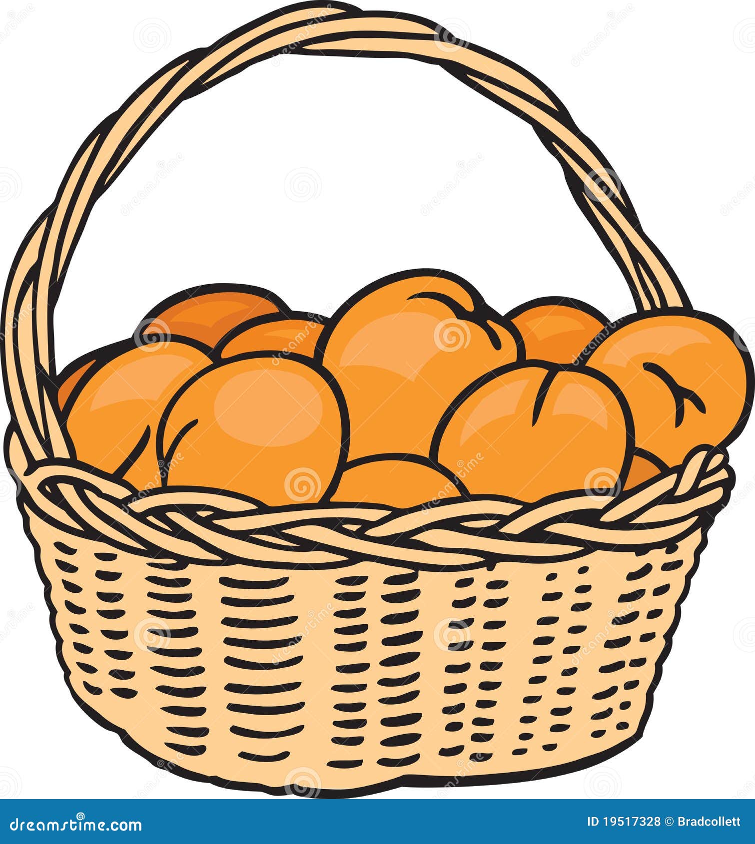 Basket of Oranges stock vector. Illustration of cartoon 19517328