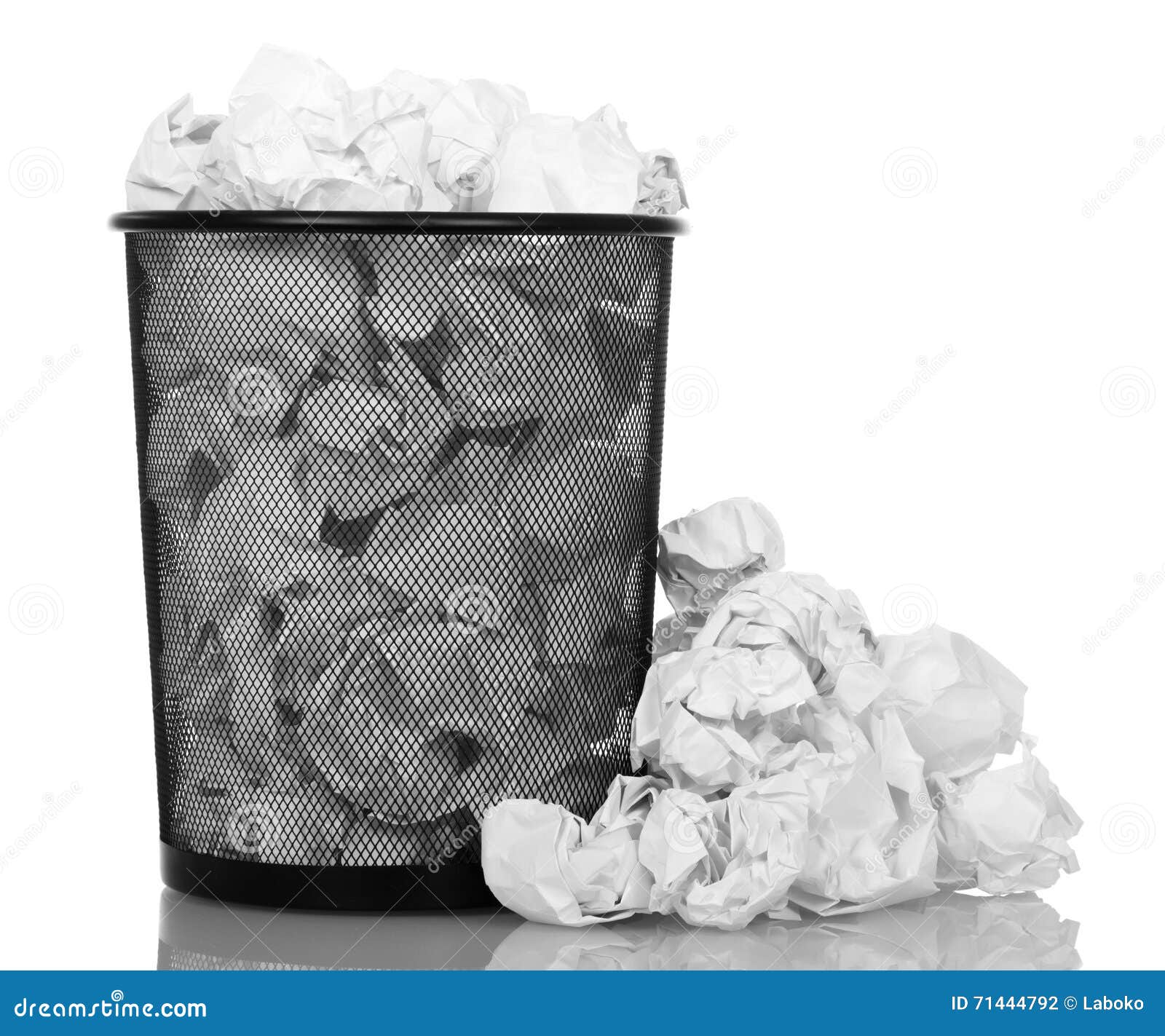 Basket Overflowing with Office Paper Isolated Stock Photo Image of