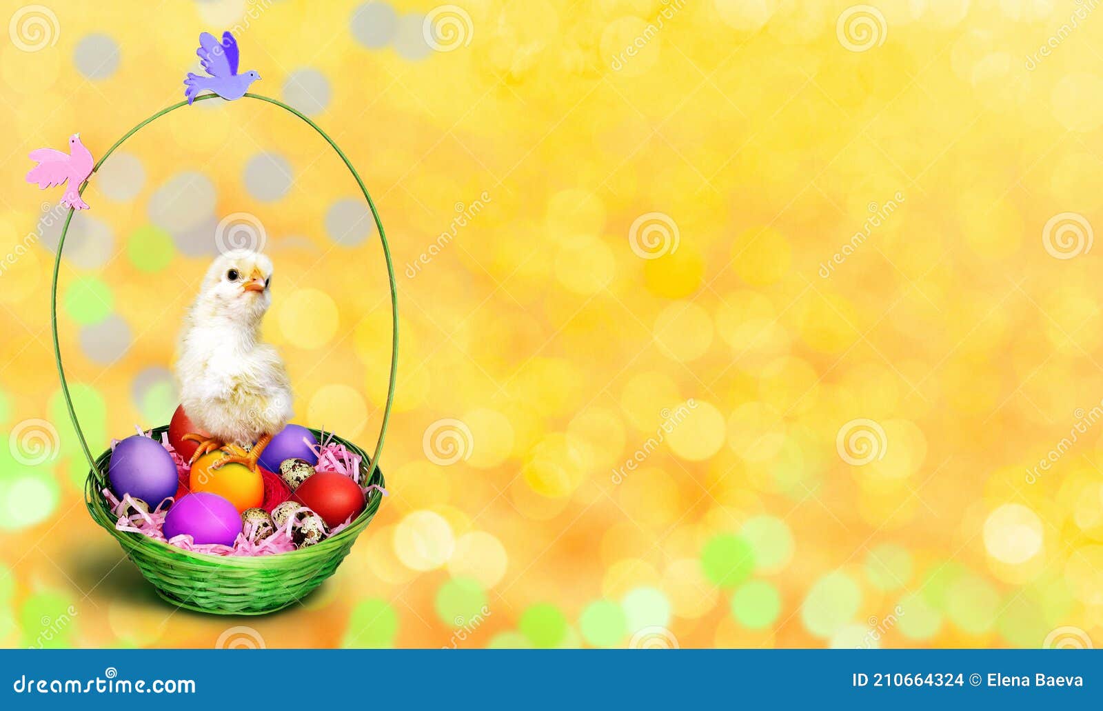 small chickens and rabbits on the bright green grass.