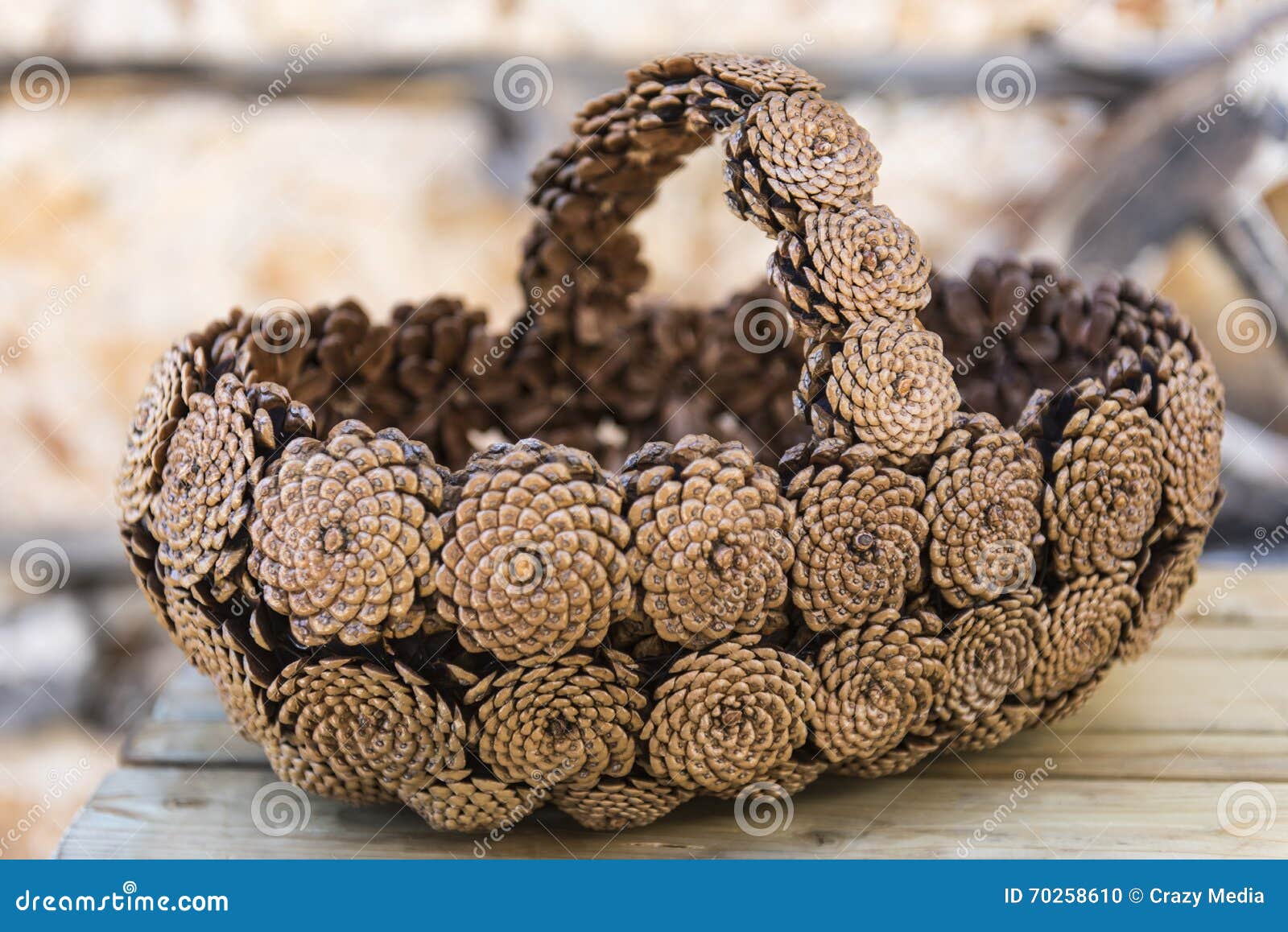 Basket of Pine Cones Design Stock Photo Image of object, baskets