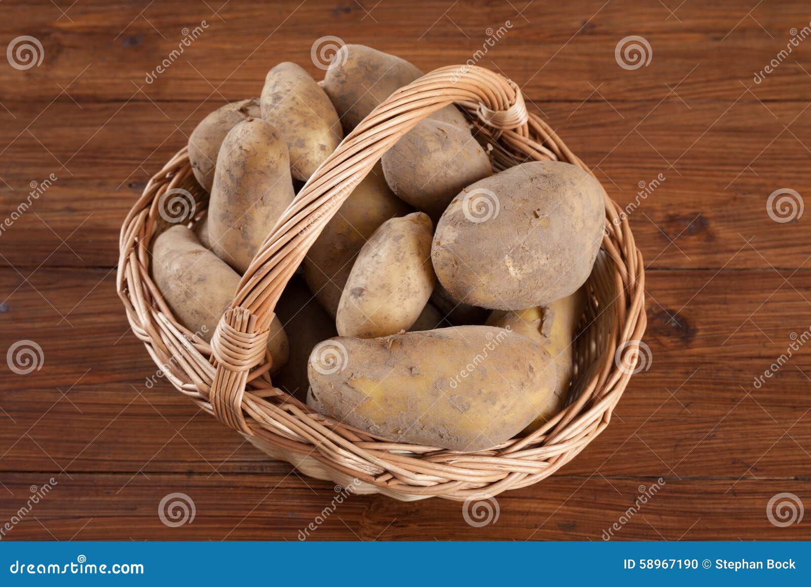 Basket with potatoes stock photo. Image of food, fresh 58967190